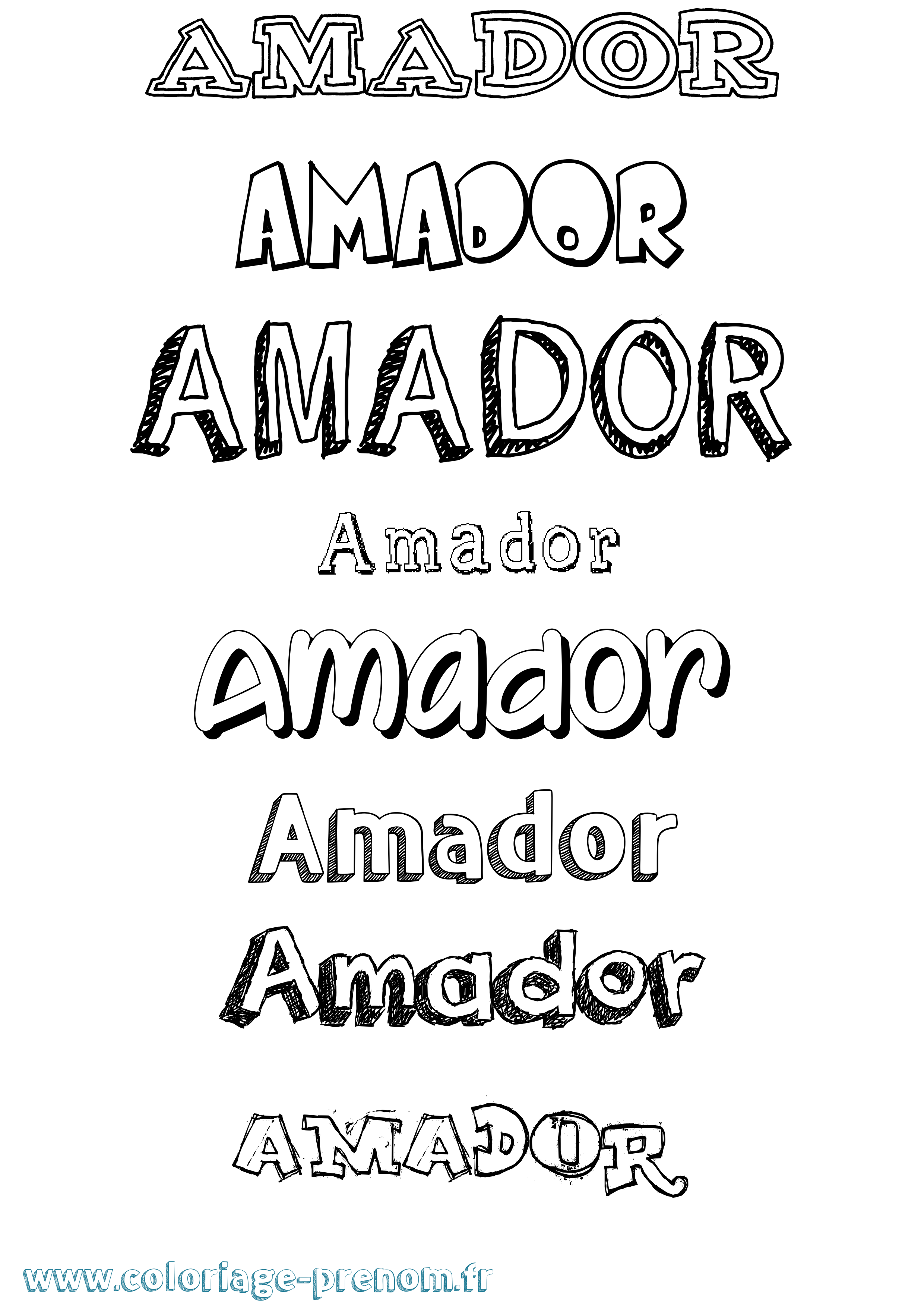 Coloriage Amador Dessiné Coloriage prénom Amador Dessiné
