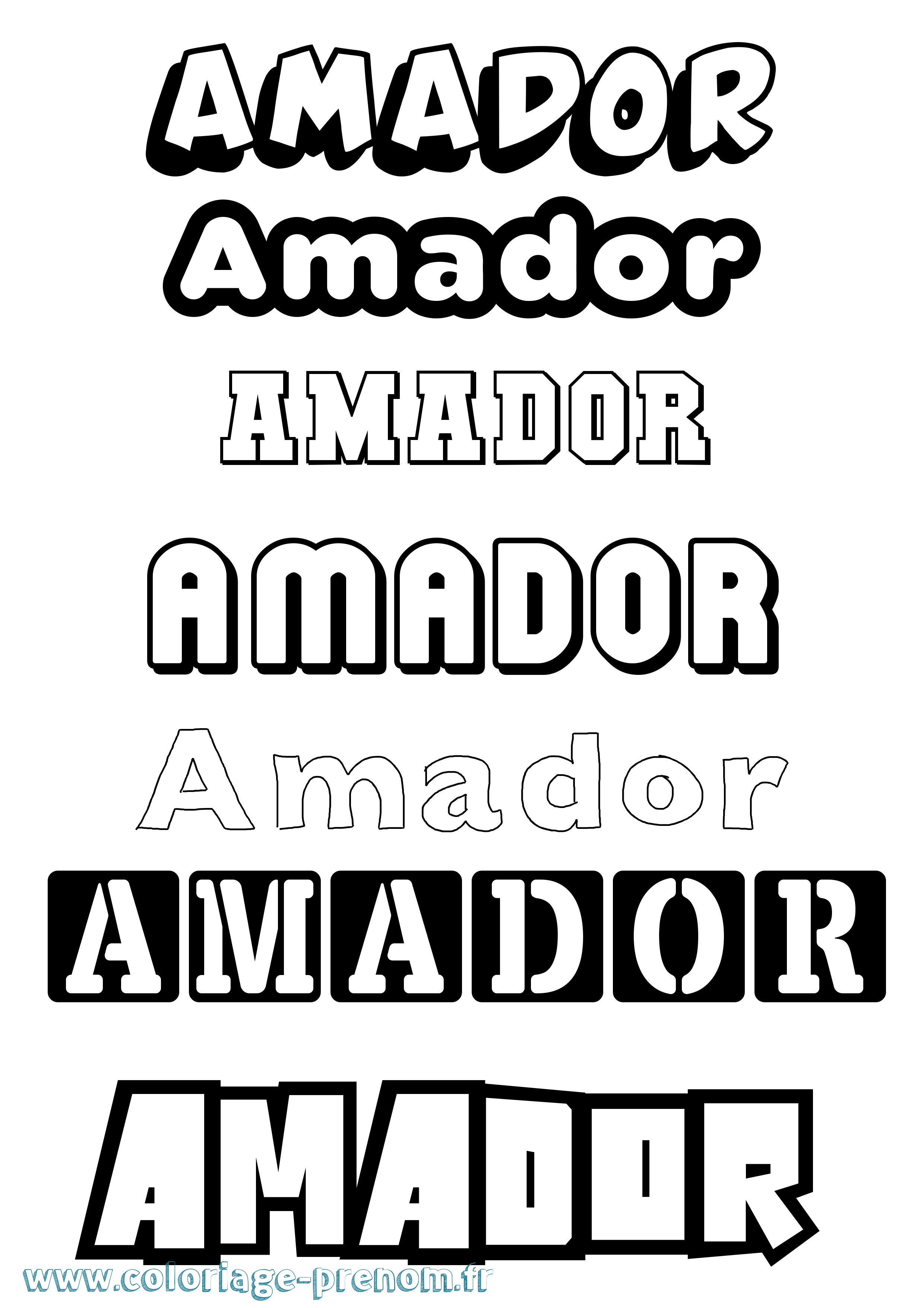 Coloriage Amador Simple Coloriage prénom Amador Simple