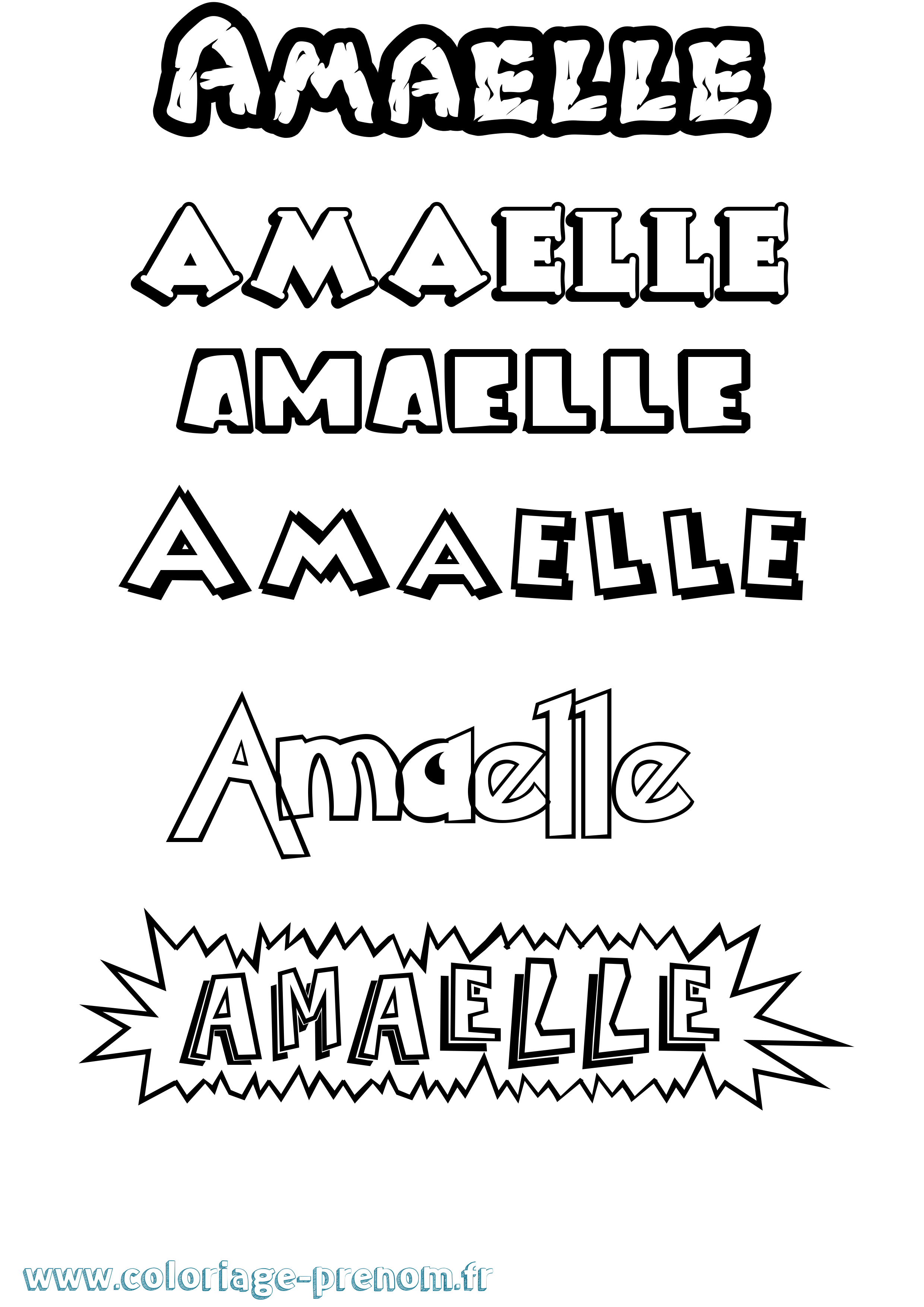 Coloriage Amaelle Dessin Animé Coloriage prénom Amaelle Dessin Animé