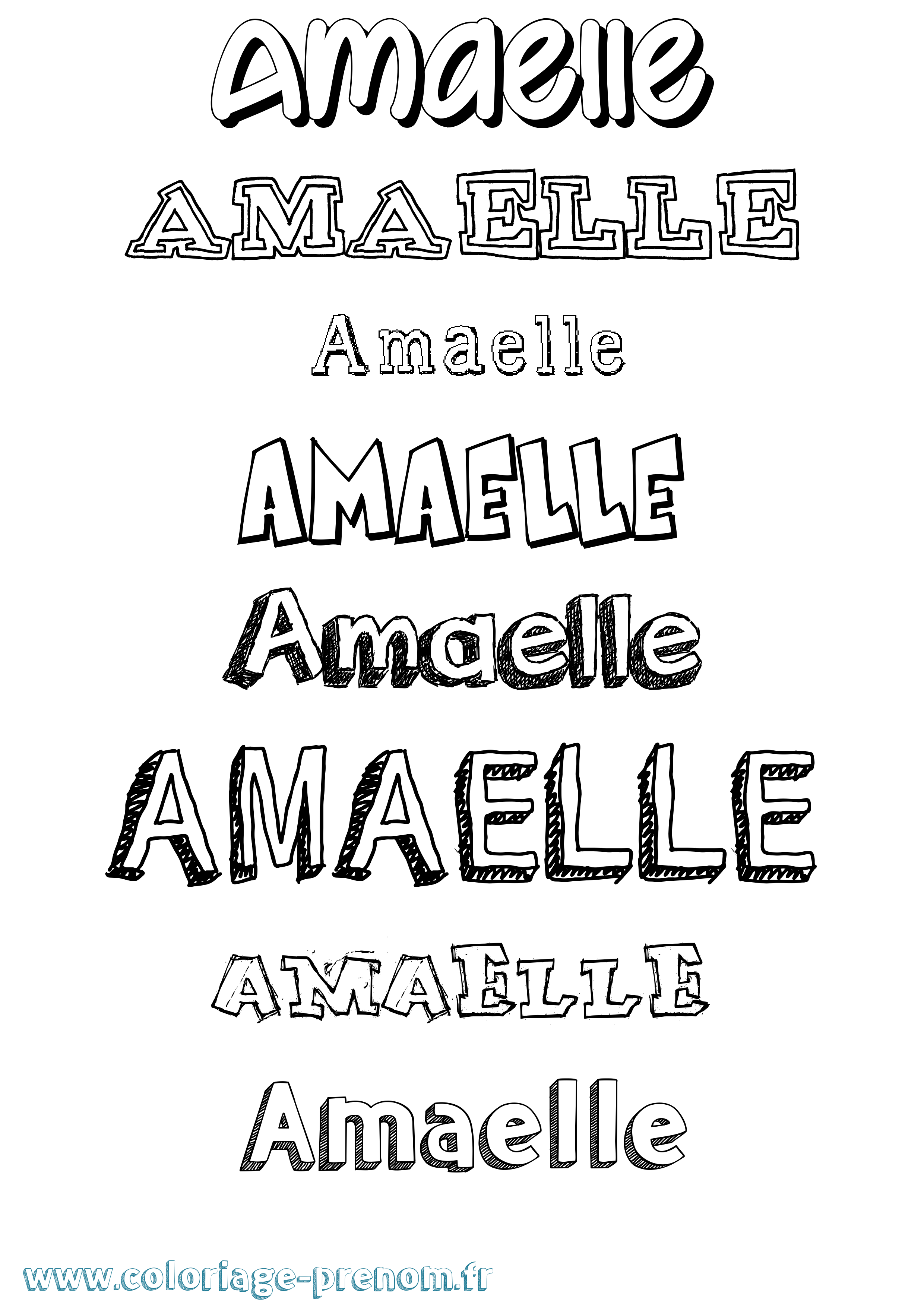 Coloriage Amaelle Dessiné Coloriage prénom Amaelle Dessiné