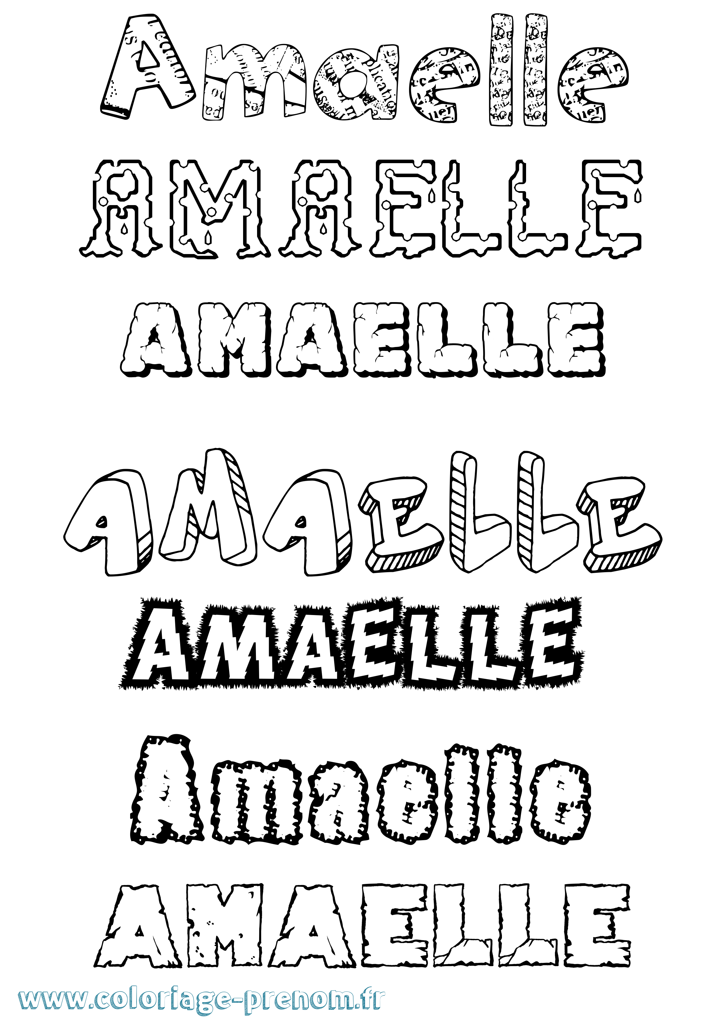 Coloriage Amaelle Destructuré Coloriage prénom Amaelle Destructuré