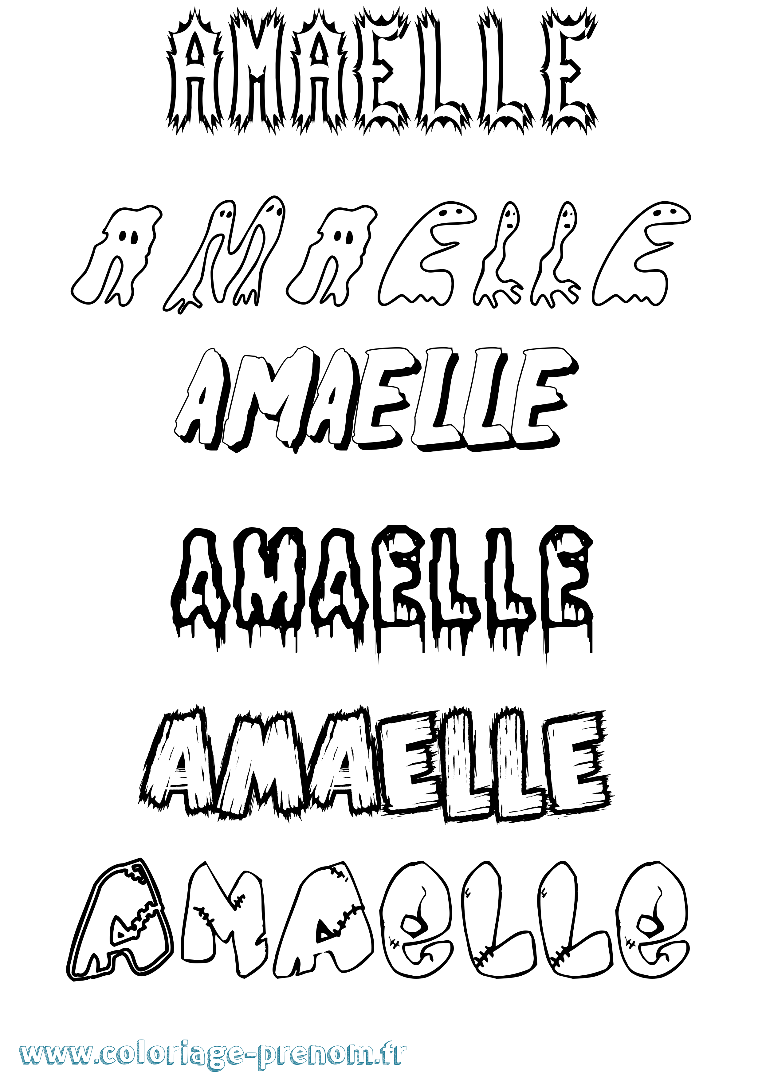 Coloriage Amaelle Frisson Coloriage prénom Amaelle Frisson