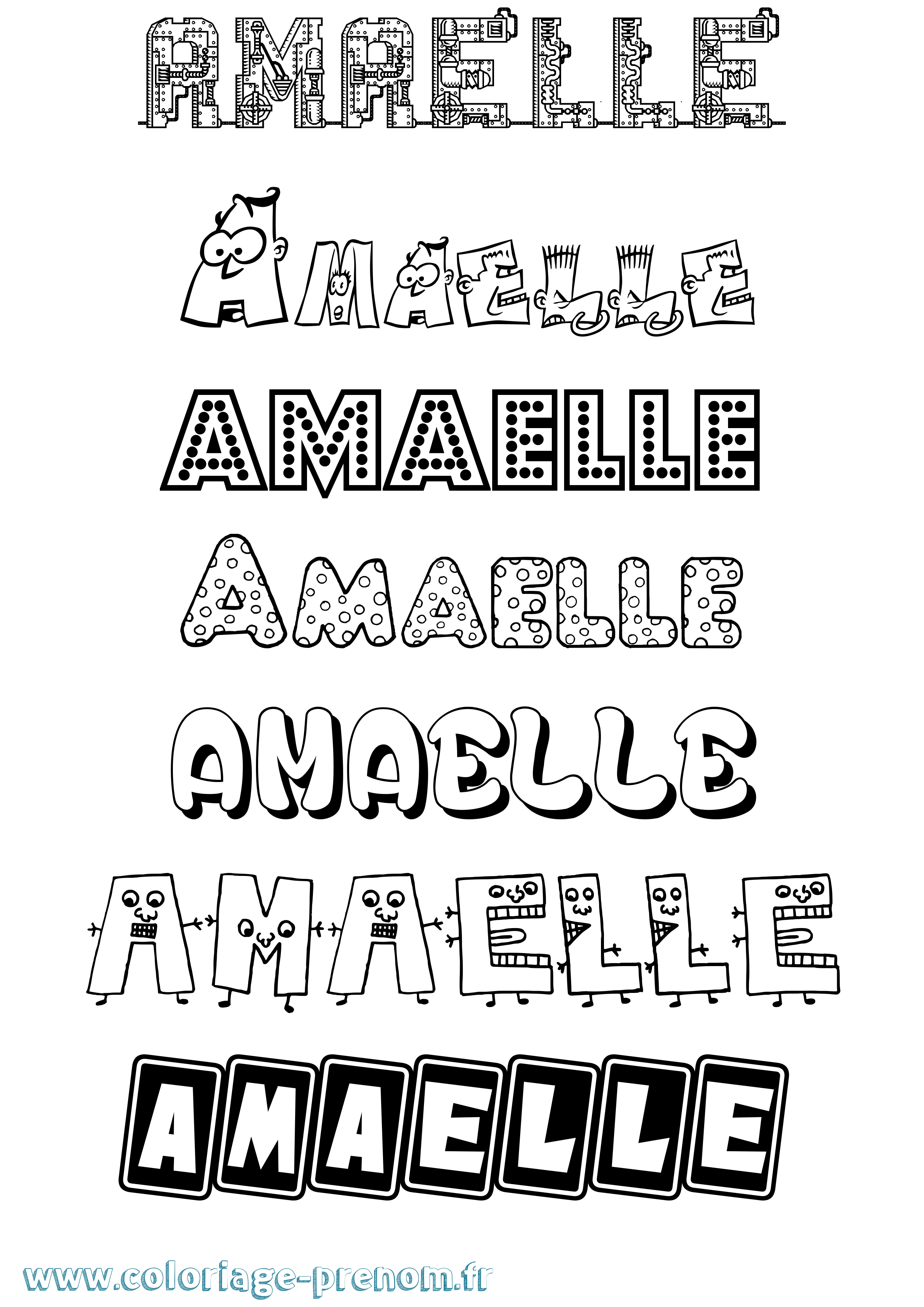 Coloriage Amaelle Fun Coloriage prénom Amaelle Fun