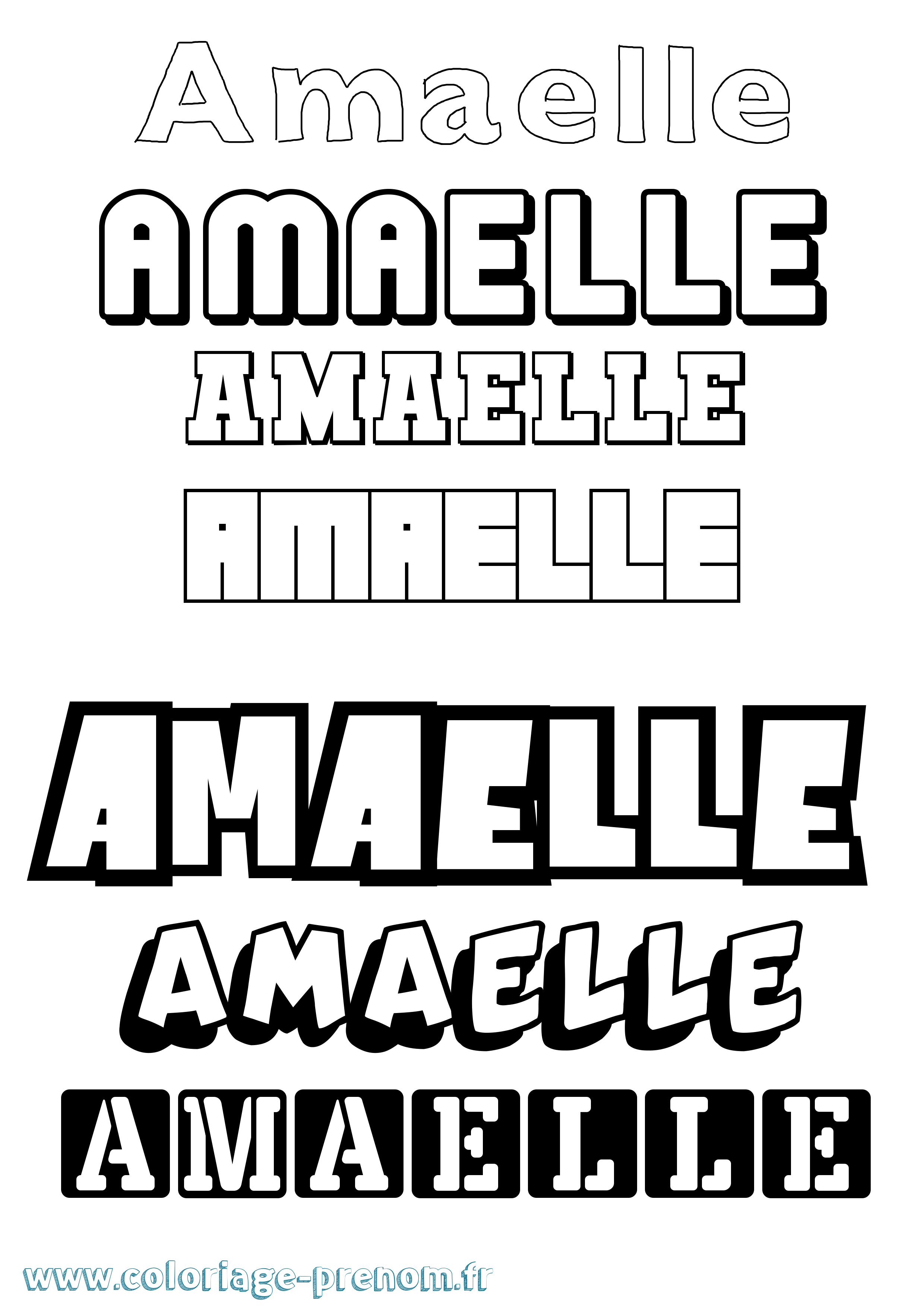 Coloriage Amaelle Simple Coloriage prénom Amaelle Simple