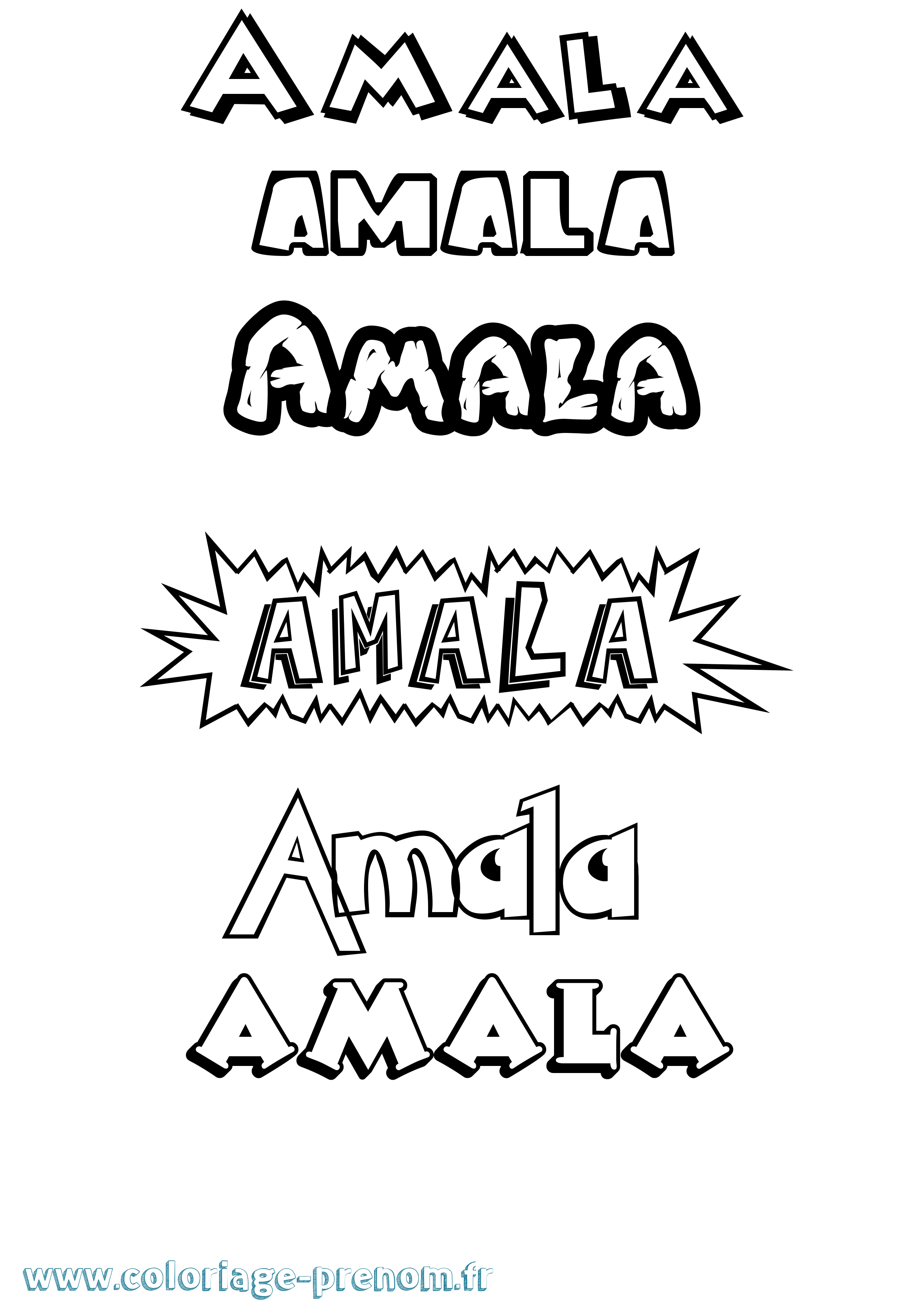 Coloriage Amala Dessin Animé Coloriage prénom Amala Dessin Animé