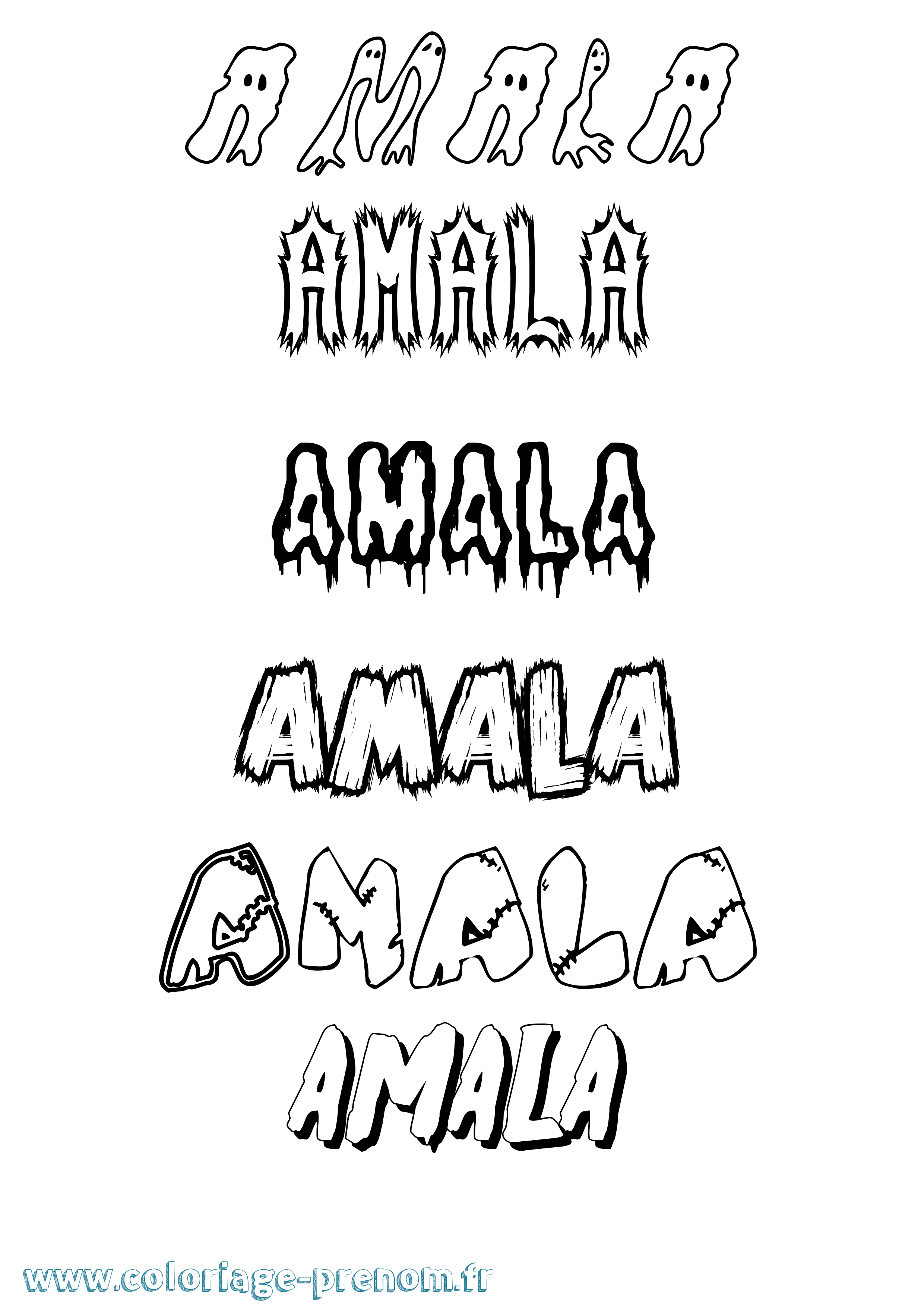 Coloriage Amala Frisson Coloriage prénom Amala Frisson