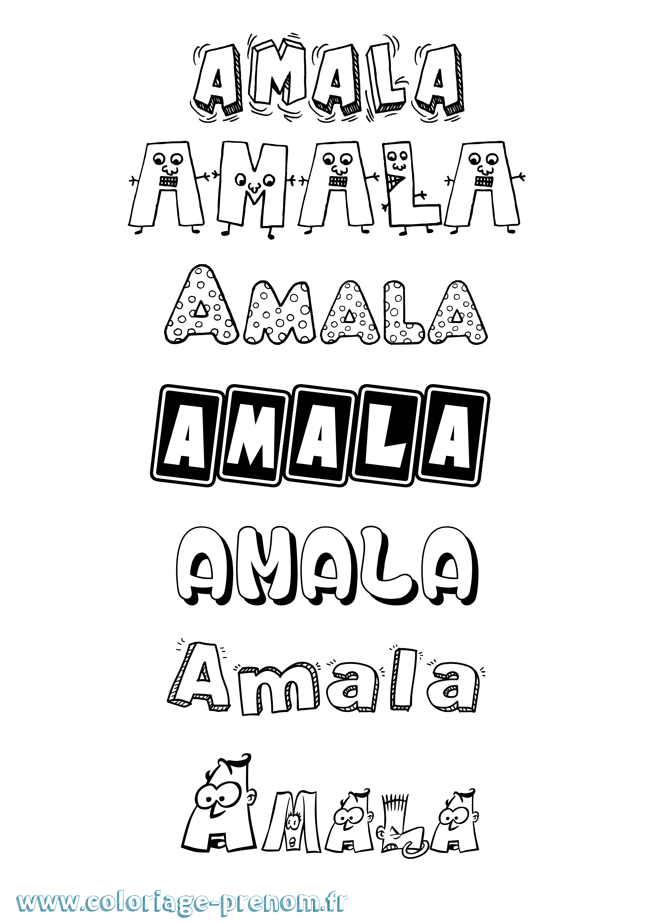 Coloriage Amala Fun Coloriage prénom Amala Fun