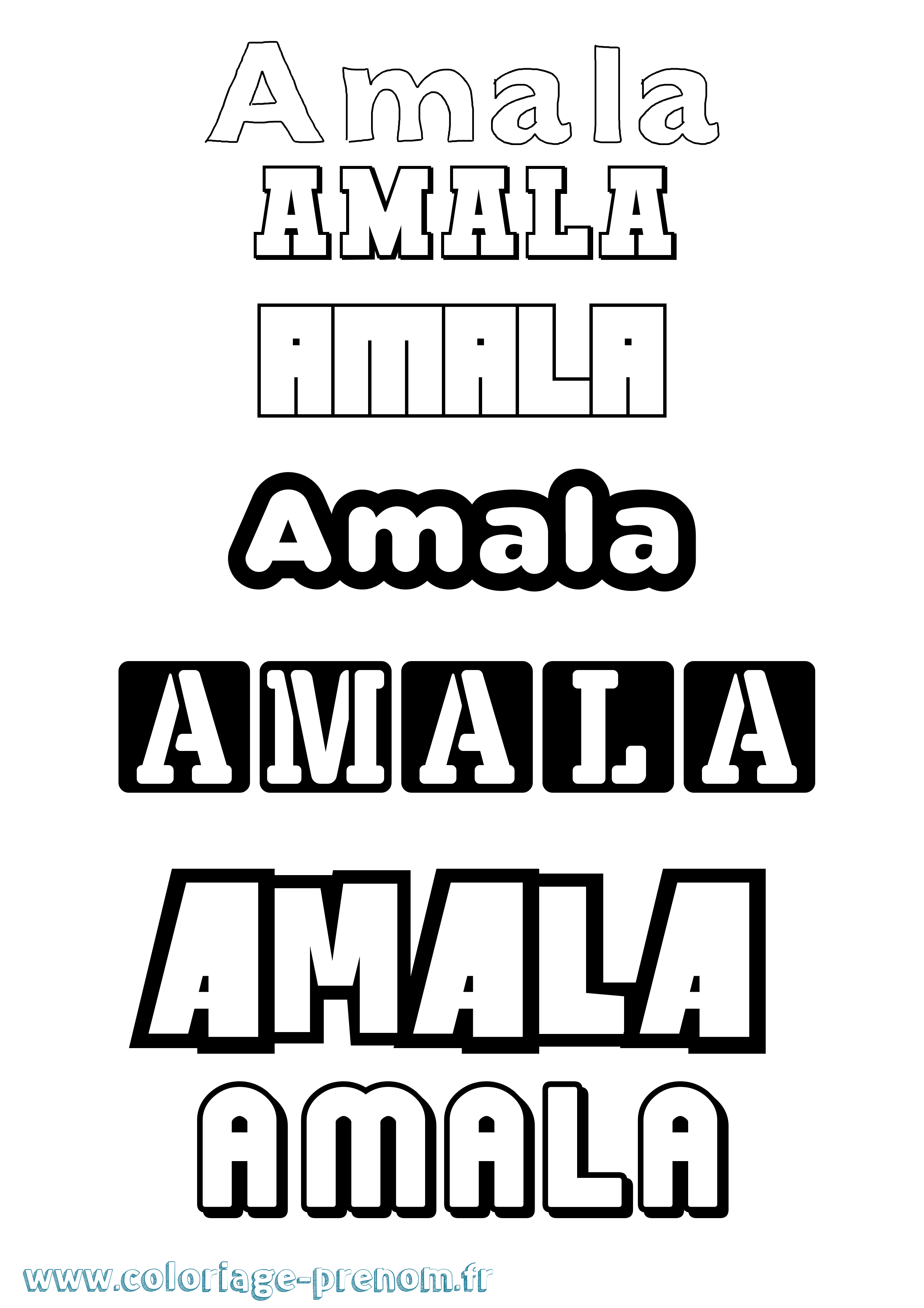 Coloriage Amala Simple Coloriage prénom Amala Simple