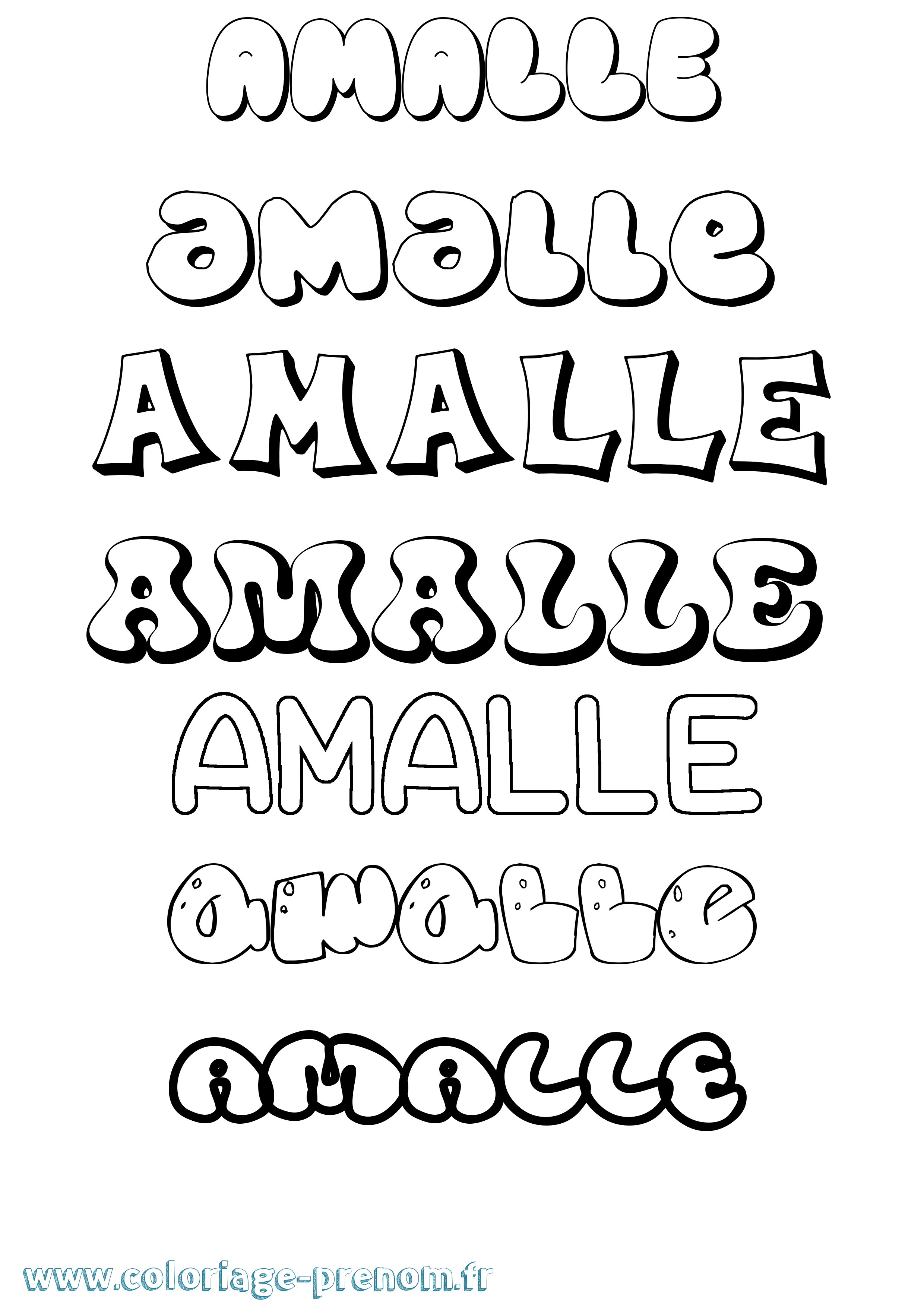 Coloriage Amalle Bubble Coloriage prénom Amalle Bubble