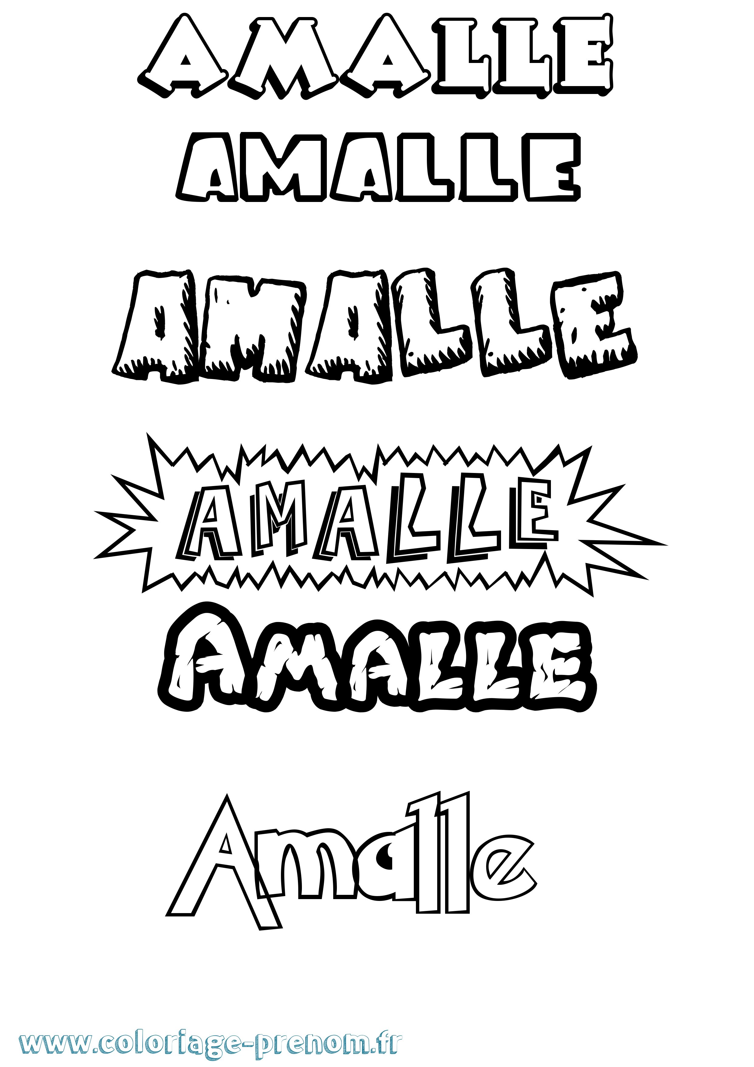 Coloriage Amalle Dessin Animé Coloriage prénom Amalle Dessin Animé