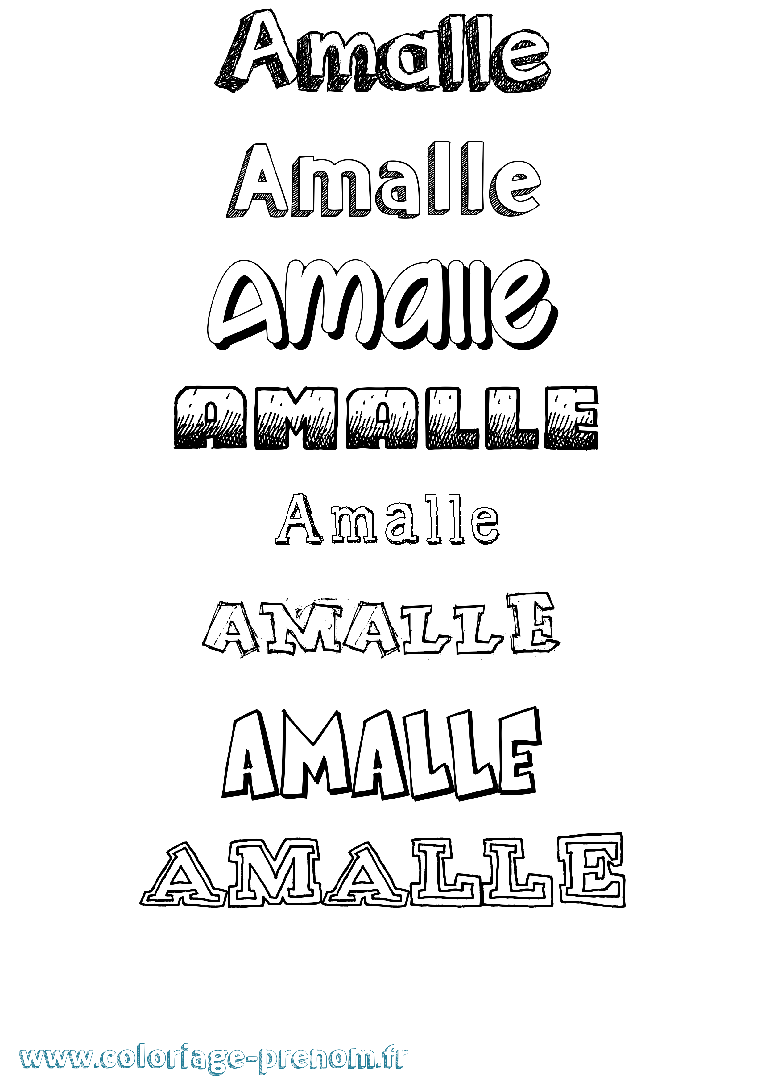 Coloriage Amalle Dessiné Coloriage prénom Amalle Dessiné
