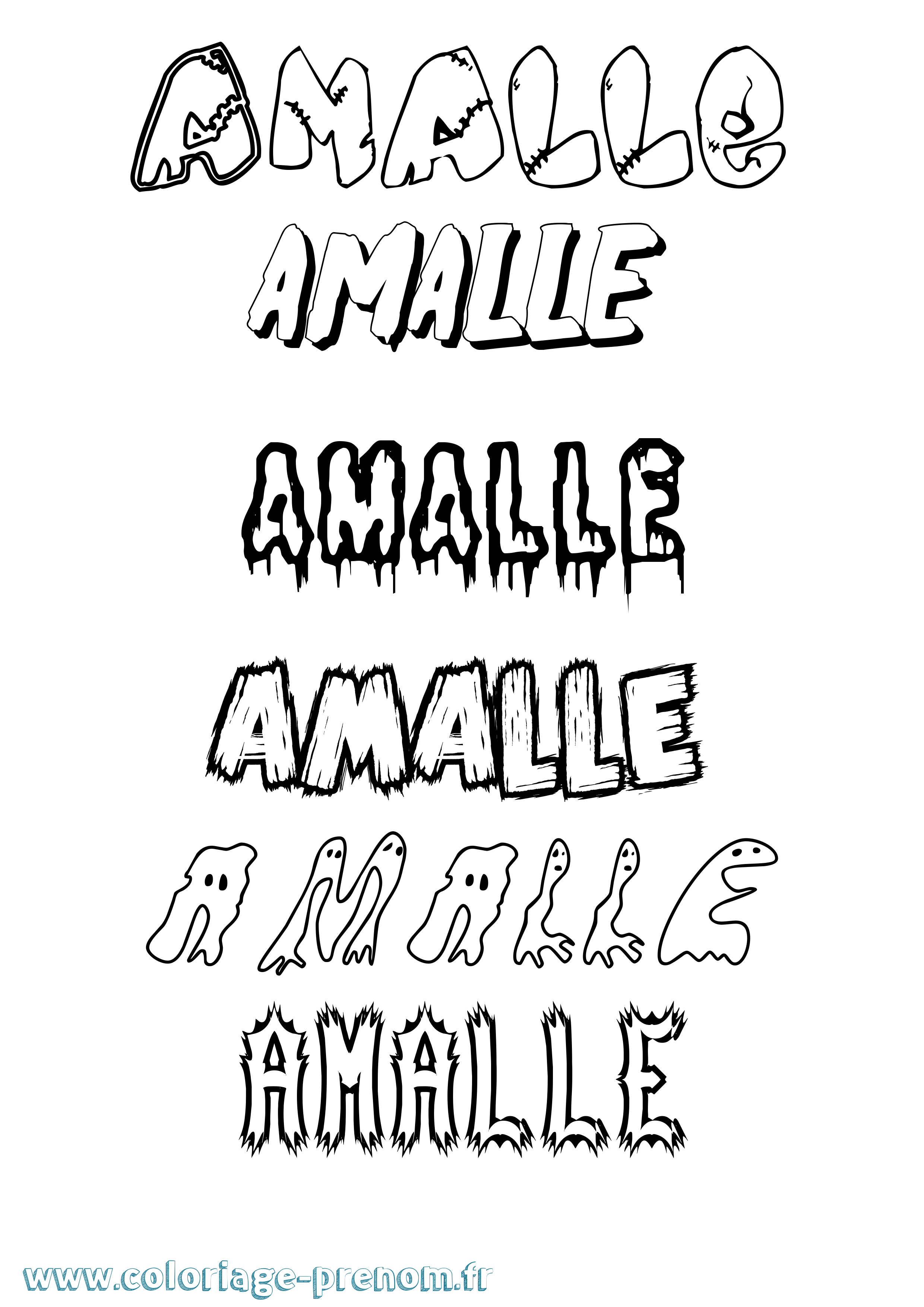 Coloriage Amalle Frisson Coloriage prénom Amalle Frisson