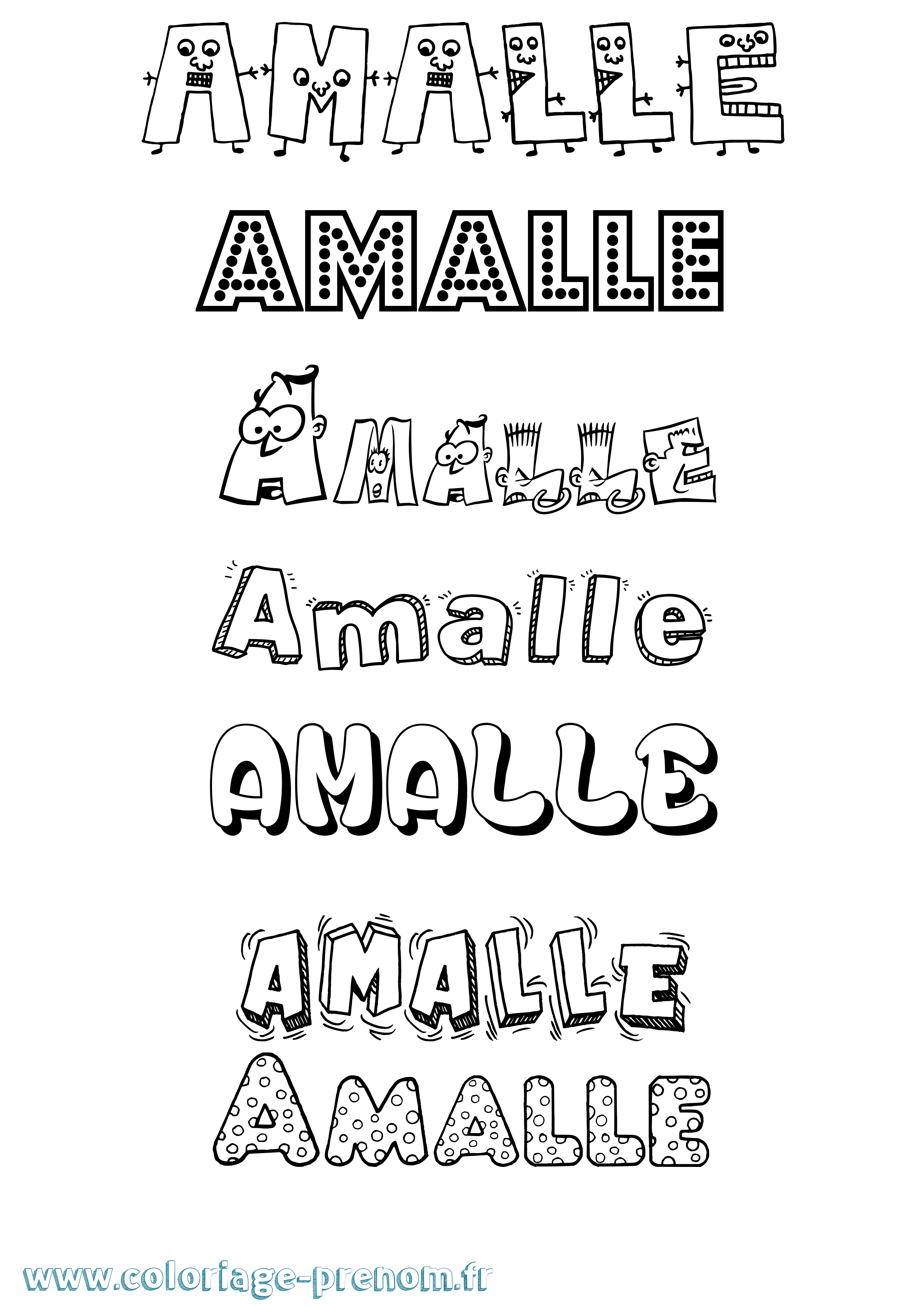 Coloriage Amalle Fun Coloriage prénom Amalle Fun