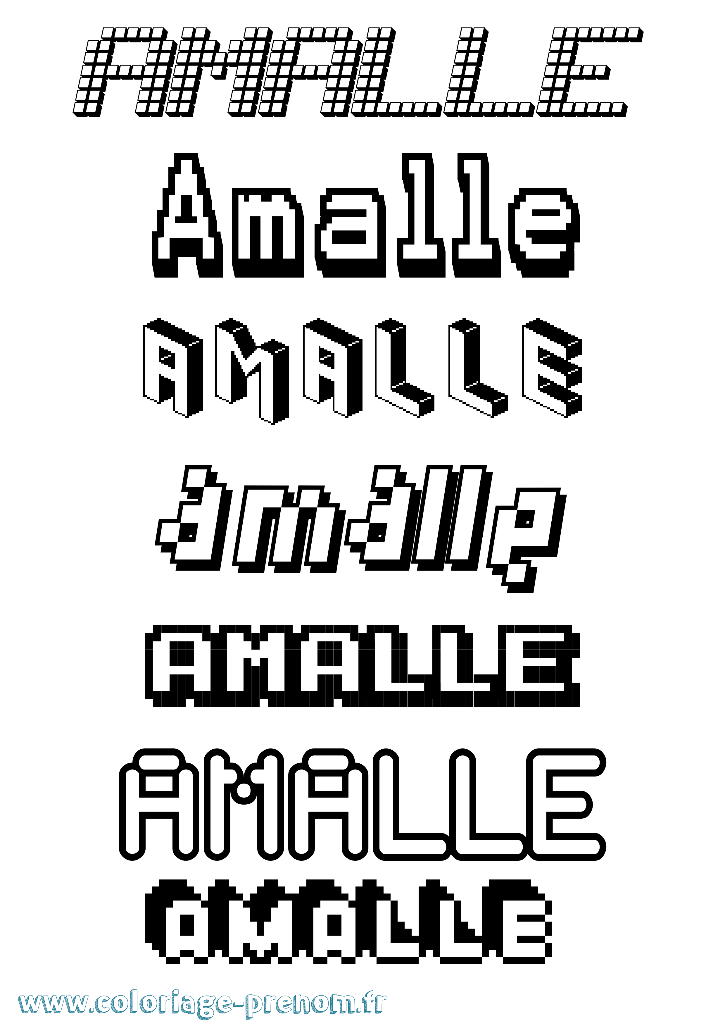Coloriage Amalle Pixel Coloriage prénom Amalle Pixel