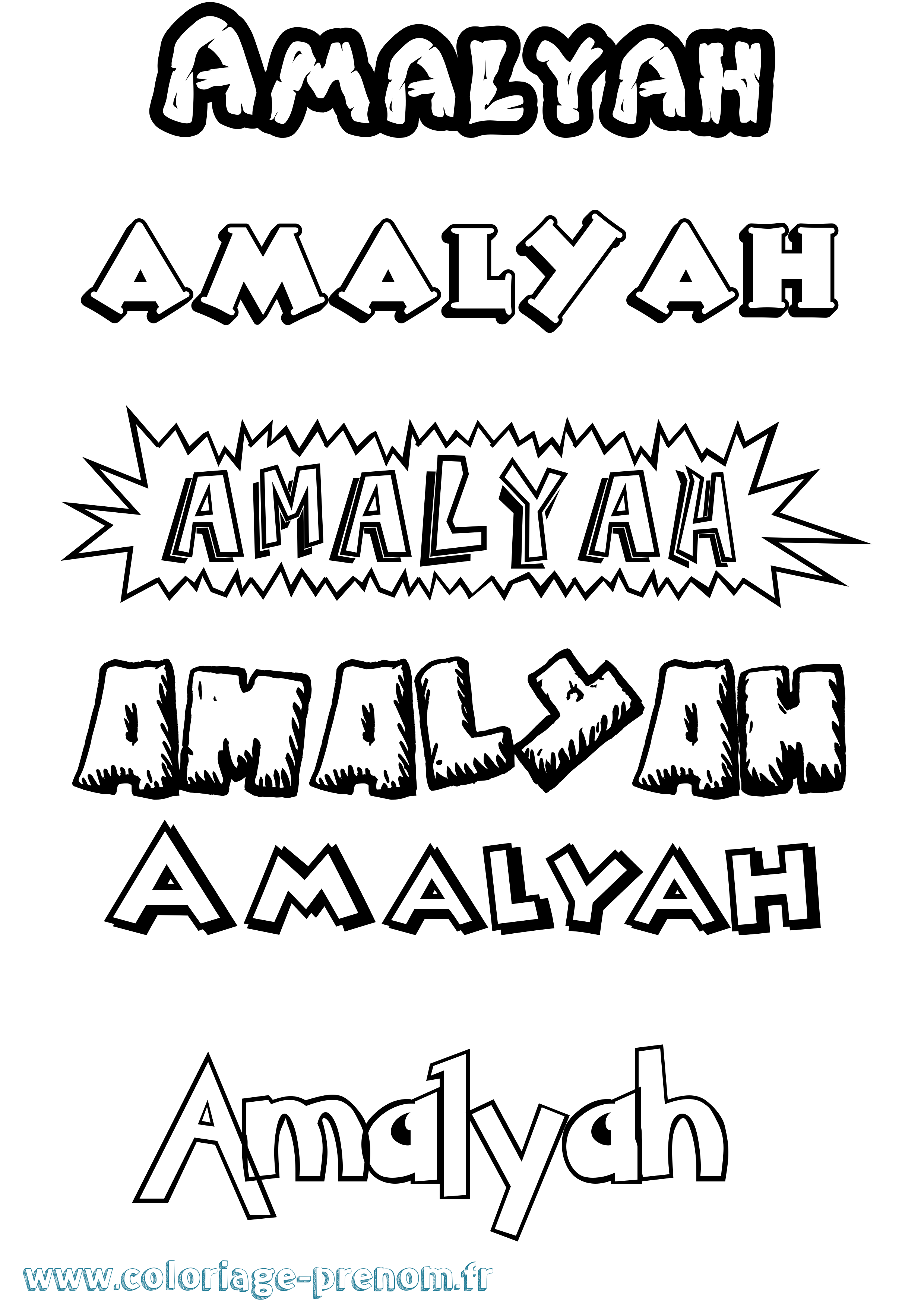 Coloriage Amalyah Dessin Animé Coloriage prénom Amalyah Dessin Animé