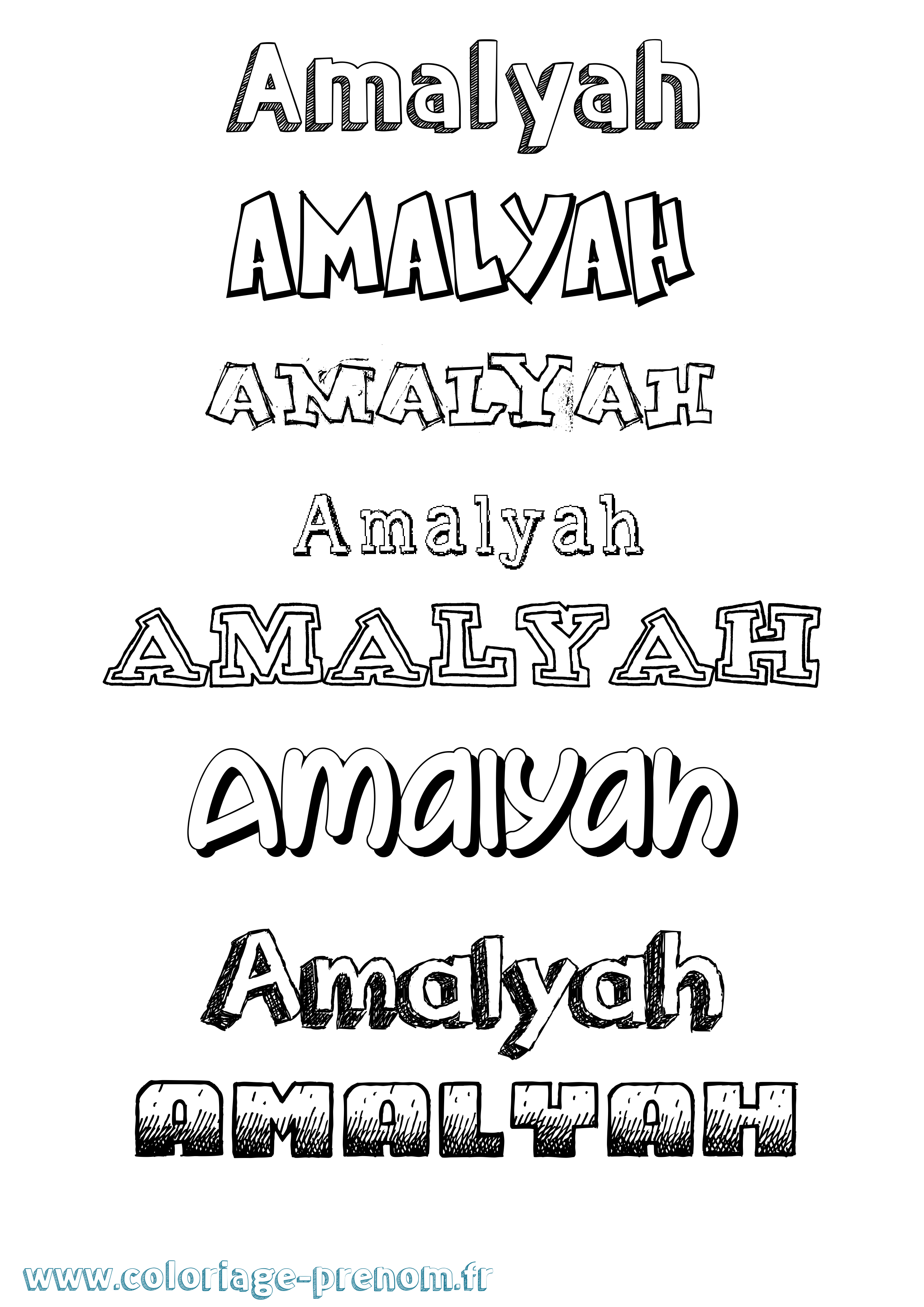 Coloriage Amalyah Dessiné Coloriage prénom Amalyah Dessiné