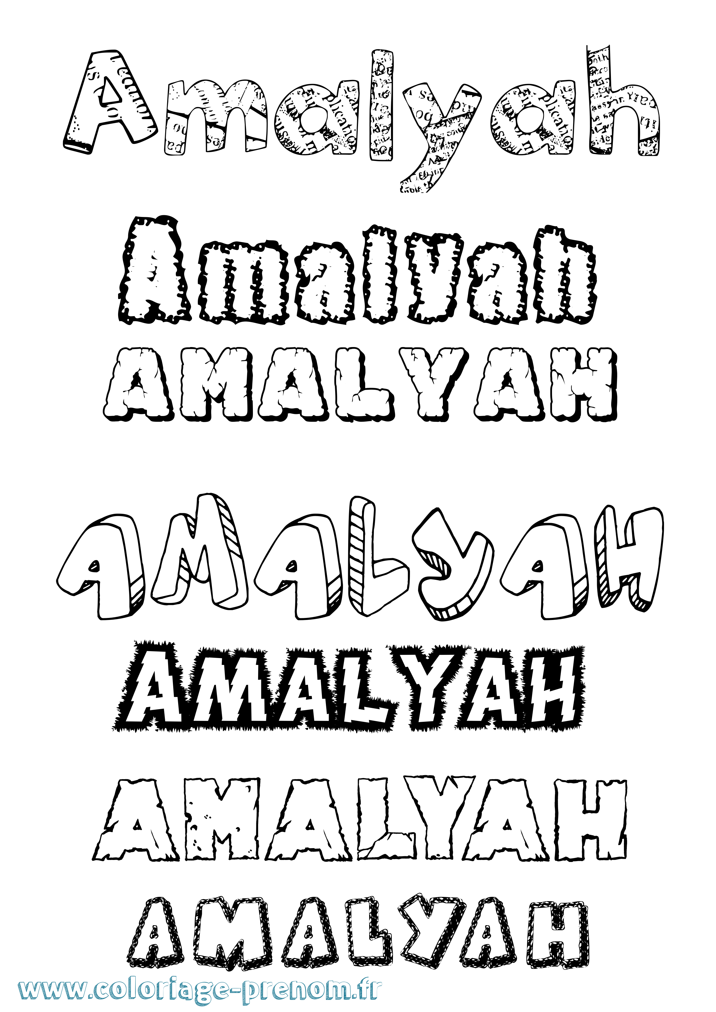 Coloriage Amalyah Destructuré Coloriage prénom Amalyah Destructuré
