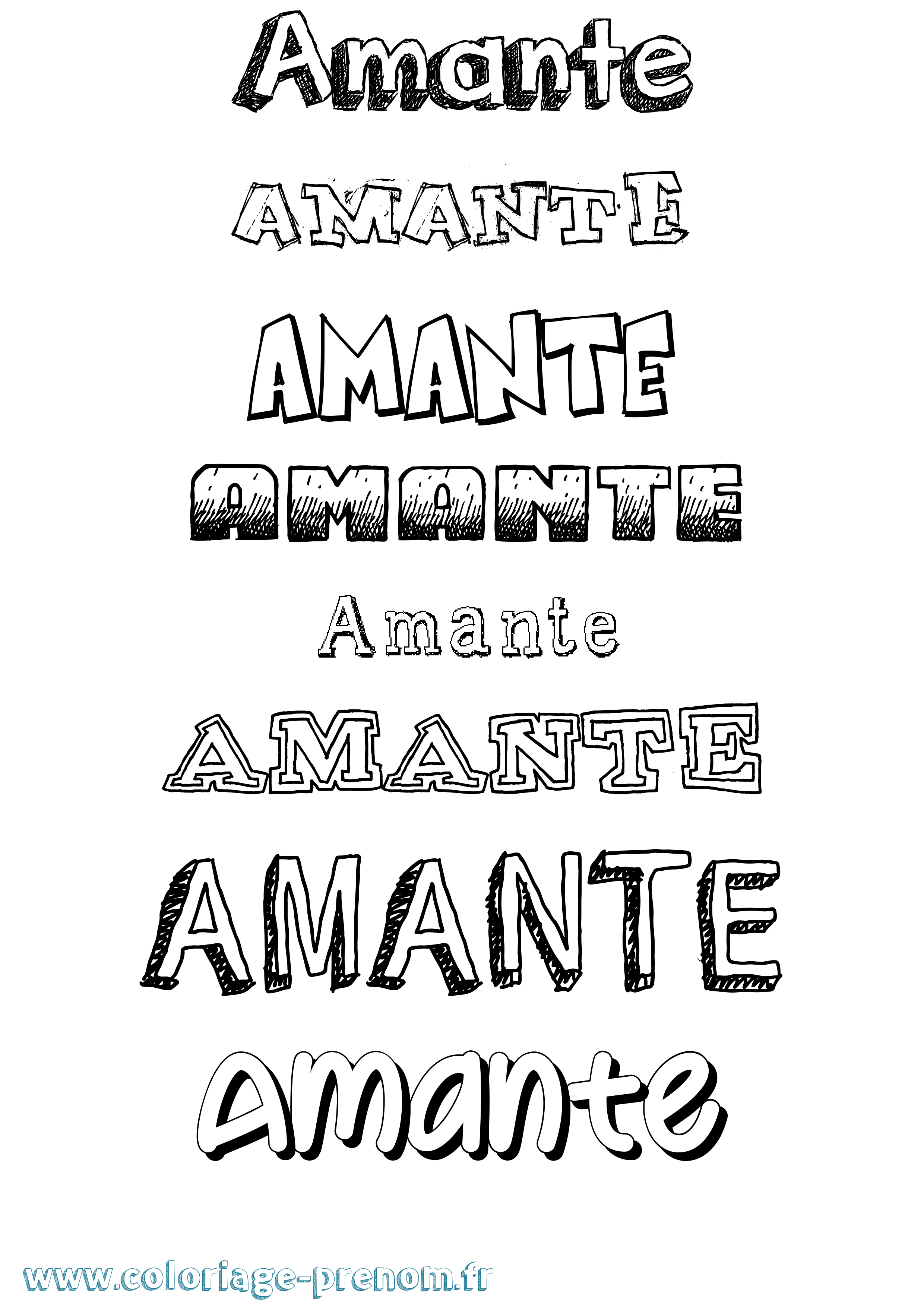 Coloriage Amante Dessiné Coloriage prénom Amante Dessiné