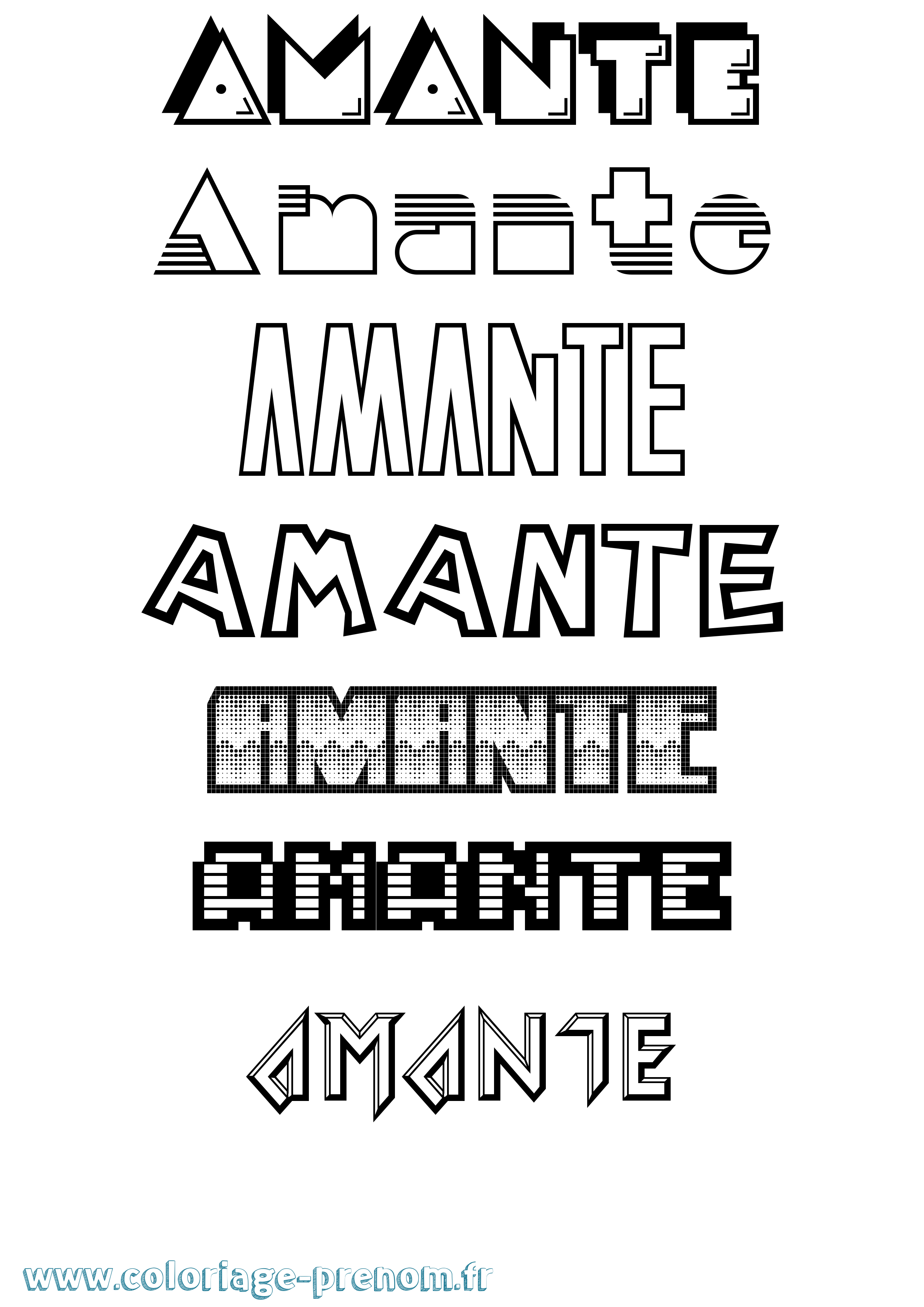 Coloriage Amante Jeux Vidéos Coloriage prénom Amante Jeux Vidéos