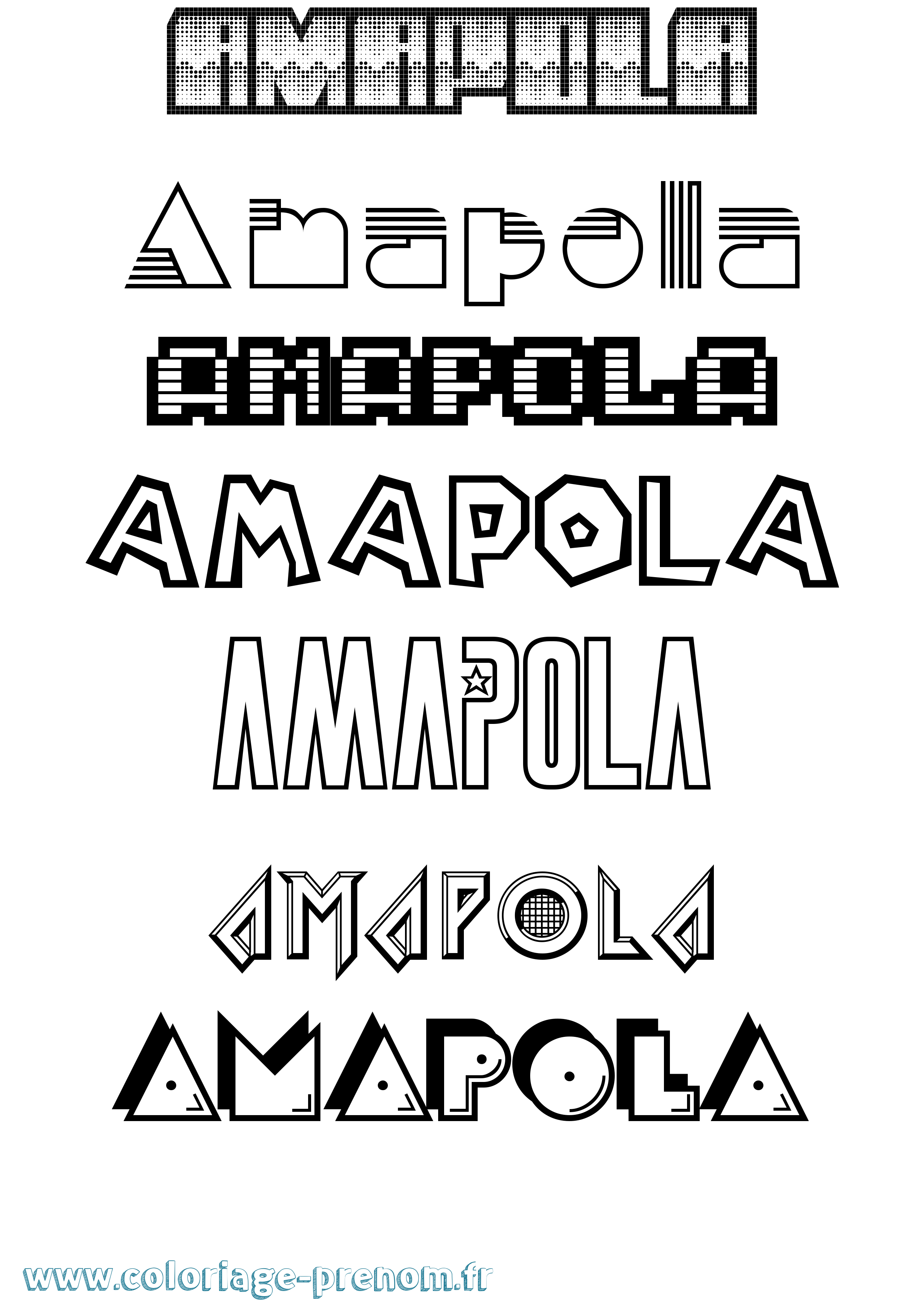 Coloriage Amapola Jeux Vidéos Coloriage prénom Amapola Jeux Vidéos