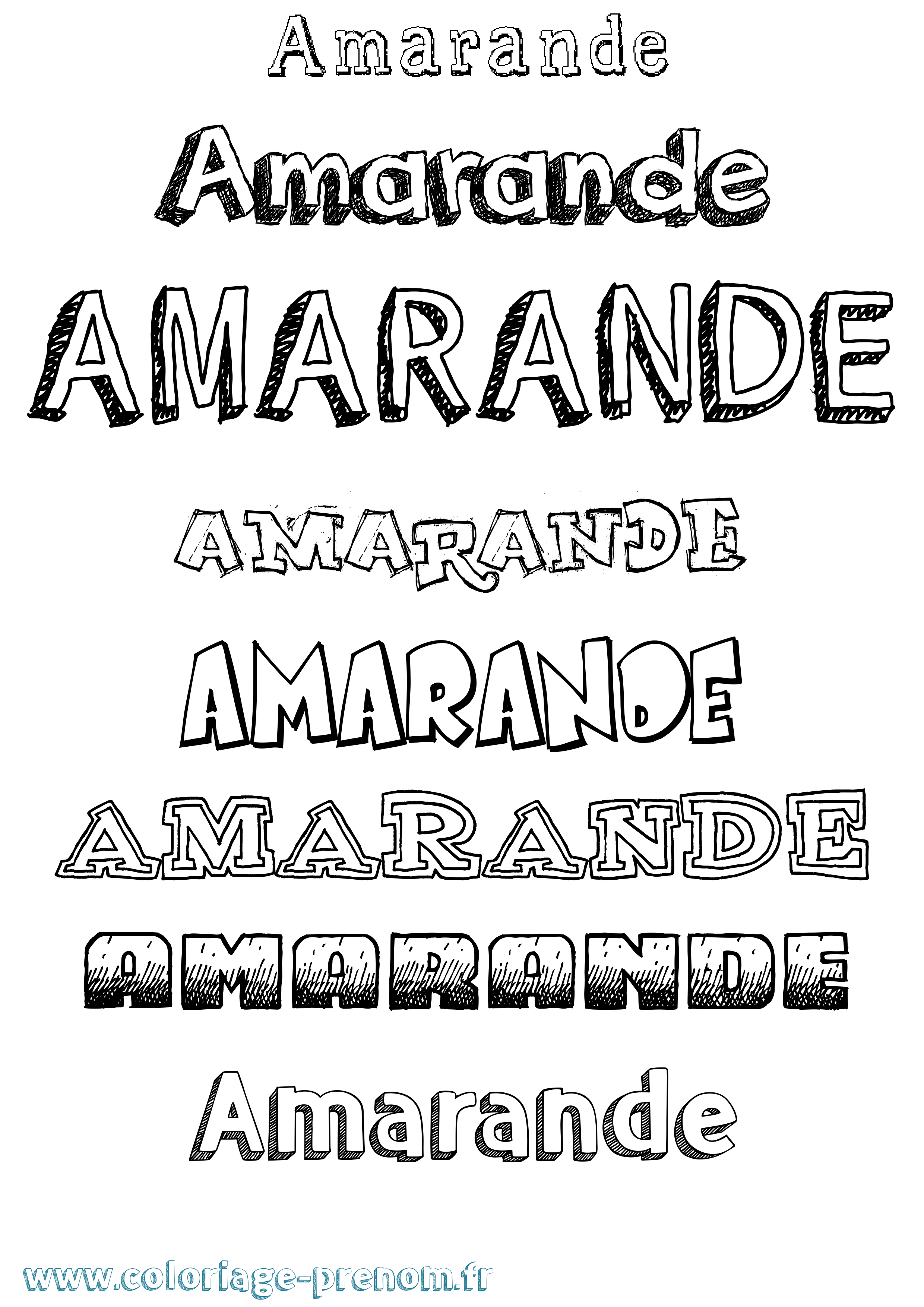 Coloriage Amarande Dessiné Coloriage prénom Amarande Dessiné