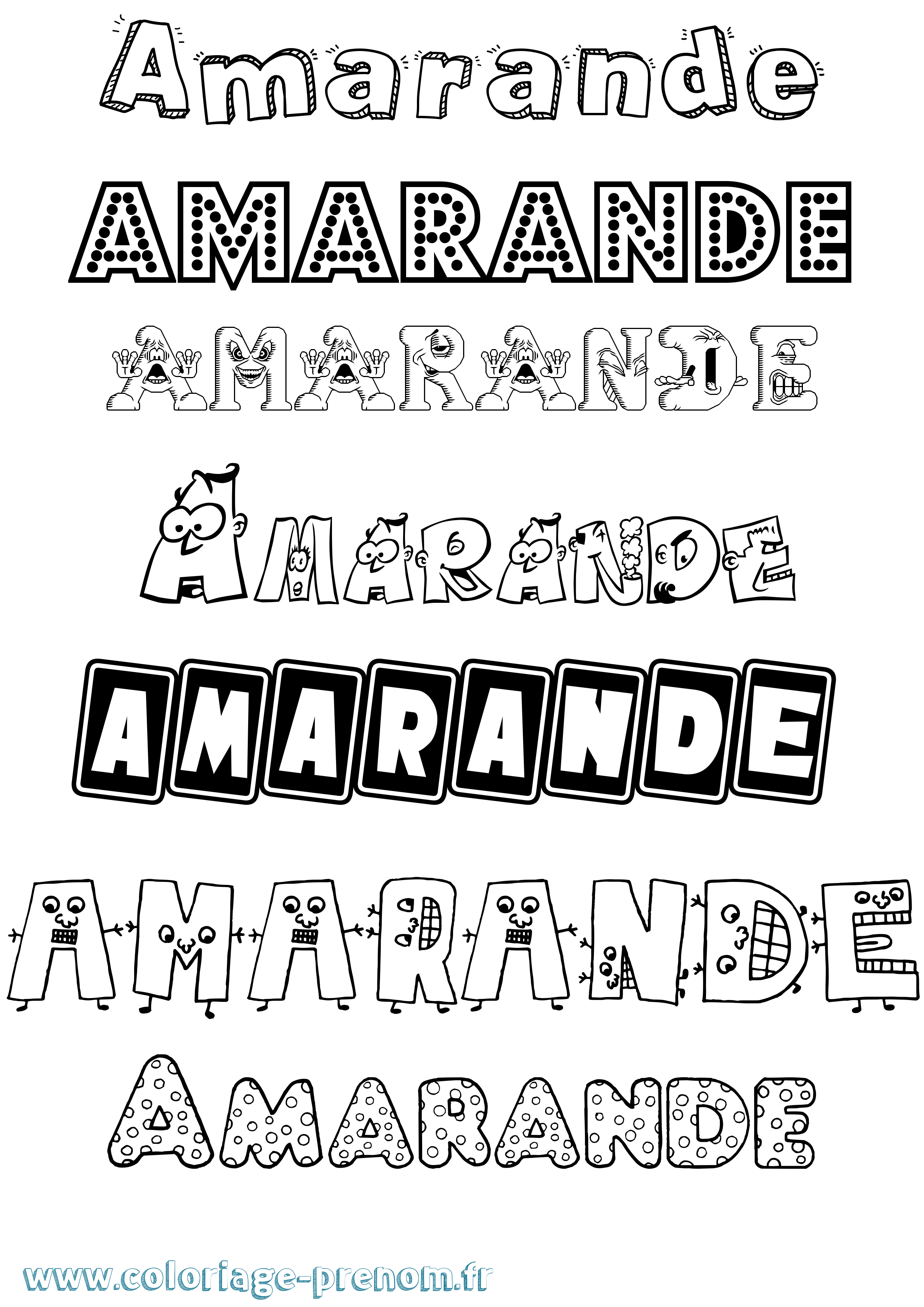 Coloriage Amarande Fun Coloriage prénom Amarande Fun