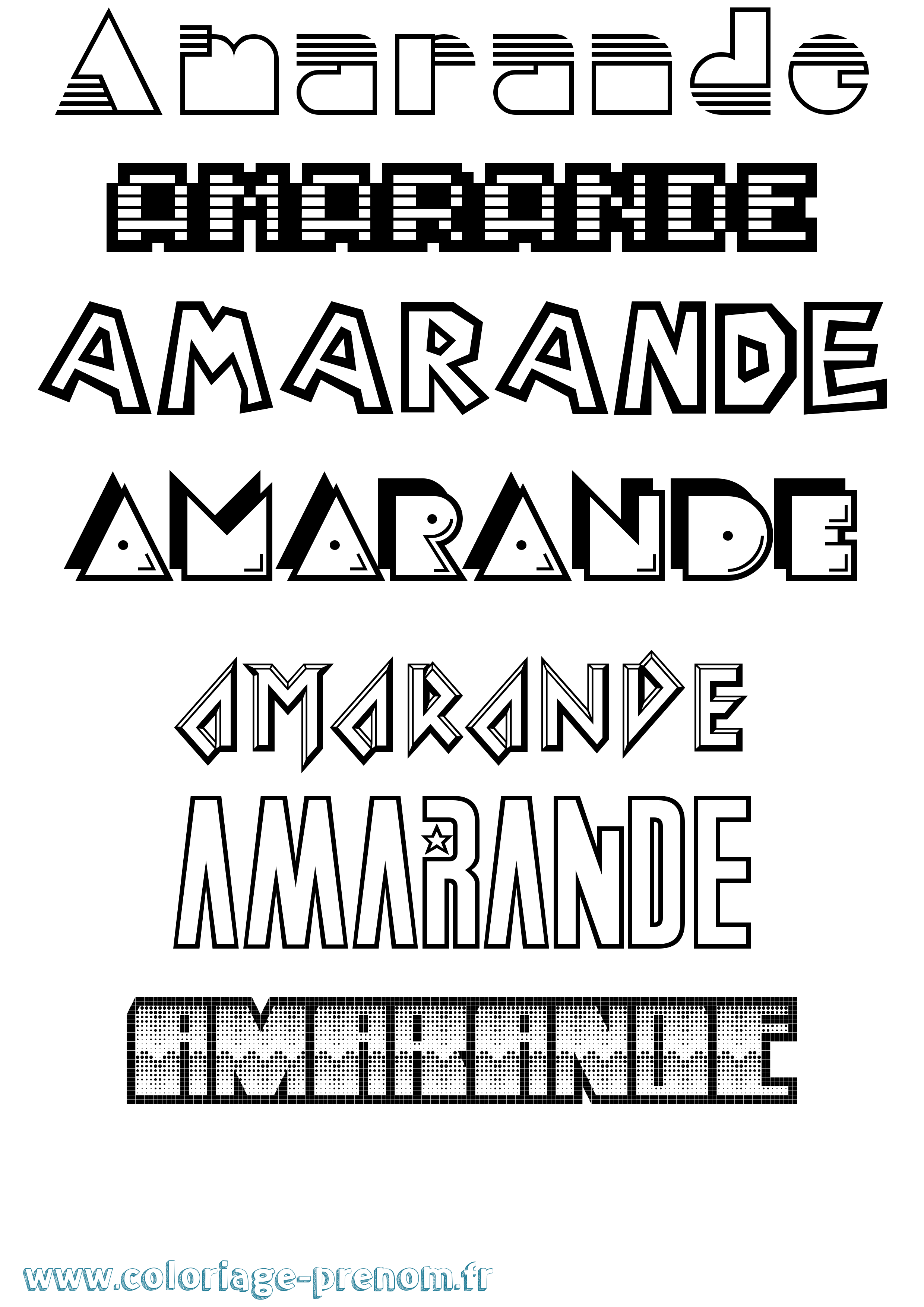 Coloriage Amarande Jeux Vidéos Coloriage prénom Amarande Jeux Vidéos