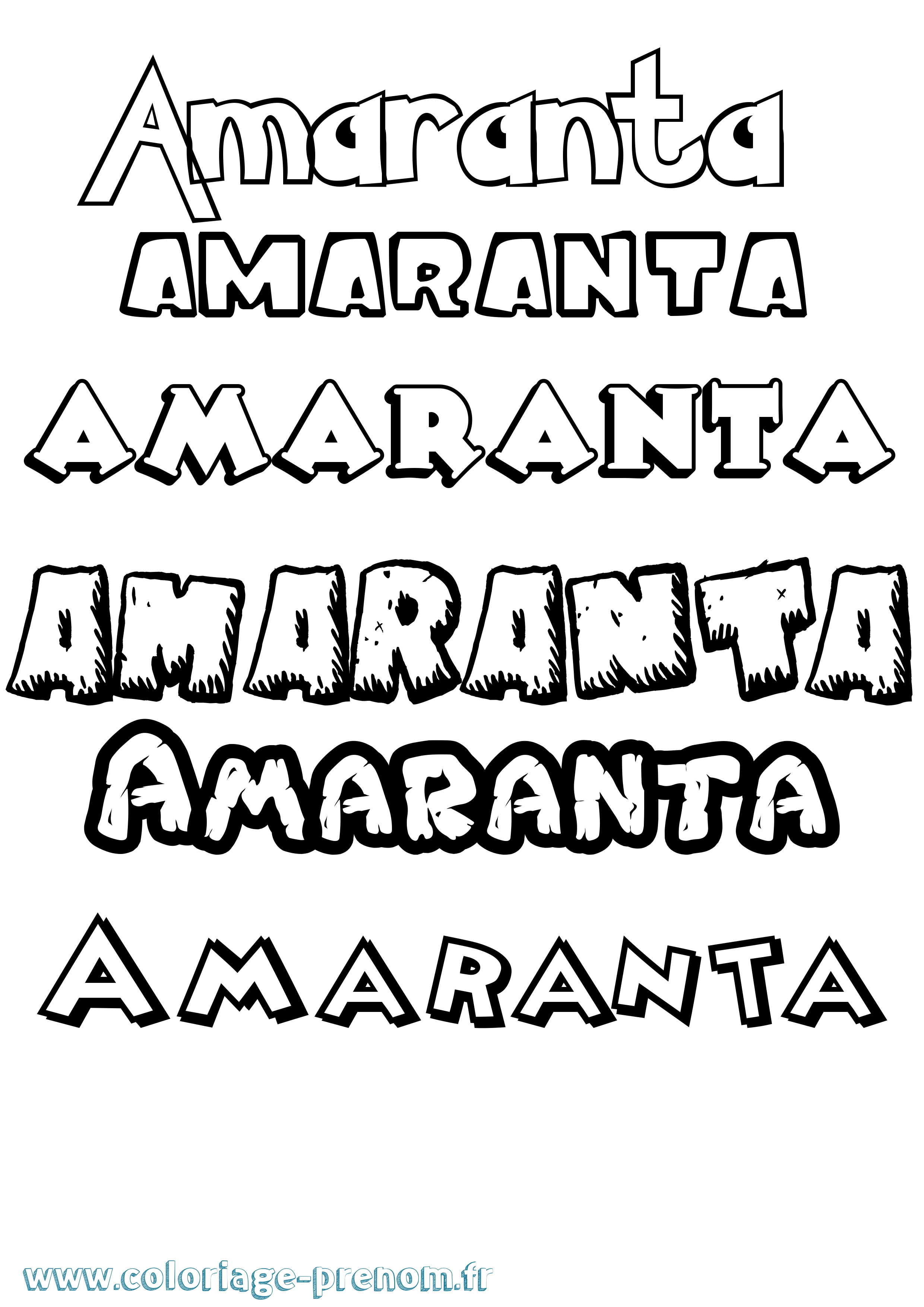 Coloriage Amaranta Dessin Animé Coloriage prénom Amaranta Dessin Animé