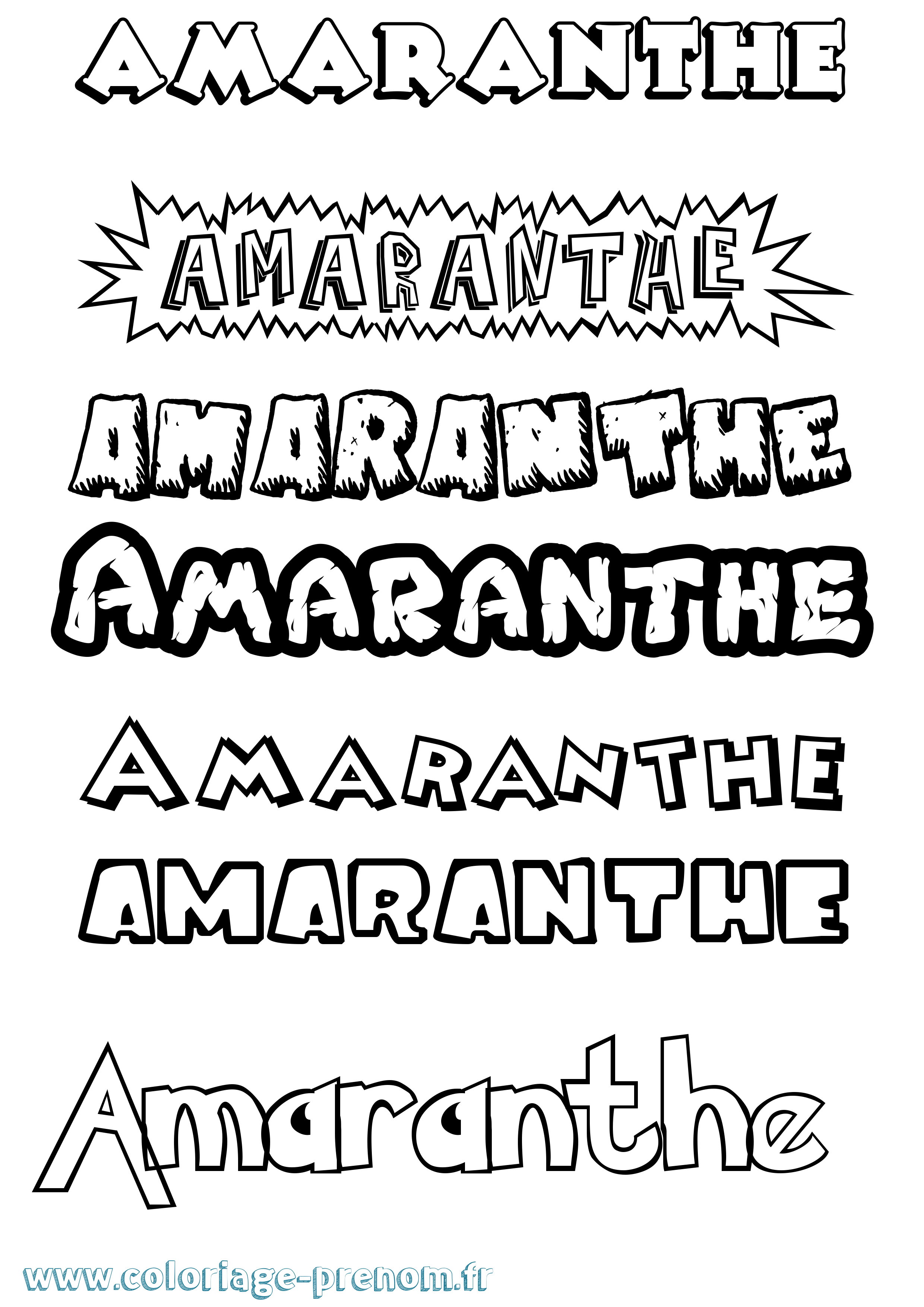 Coloriage Amaranthe Dessin Animé Coloriage prénom Amaranthe Dessin Animé