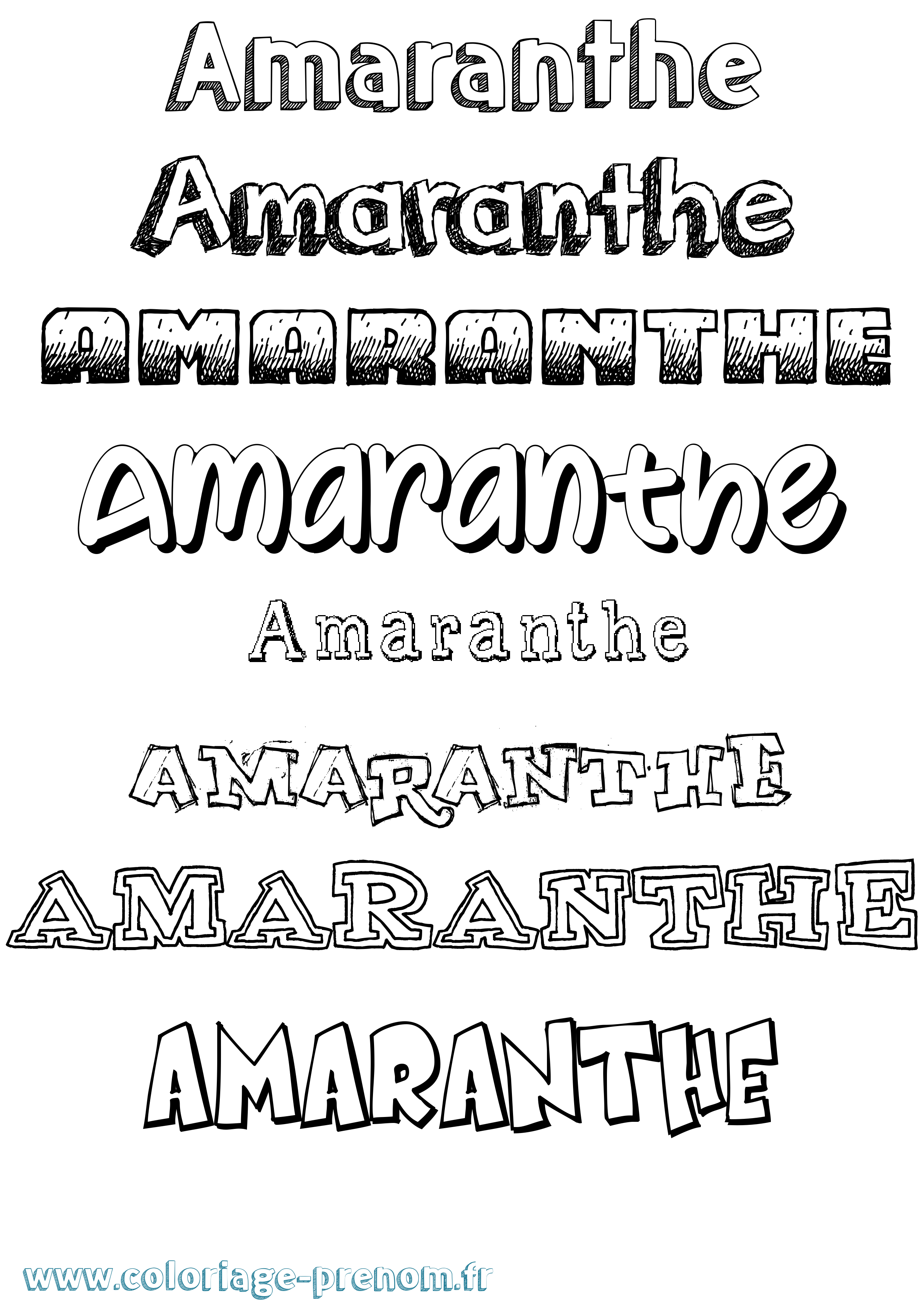 Coloriage Amaranthe Dessiné Coloriage prénom Amaranthe Dessiné