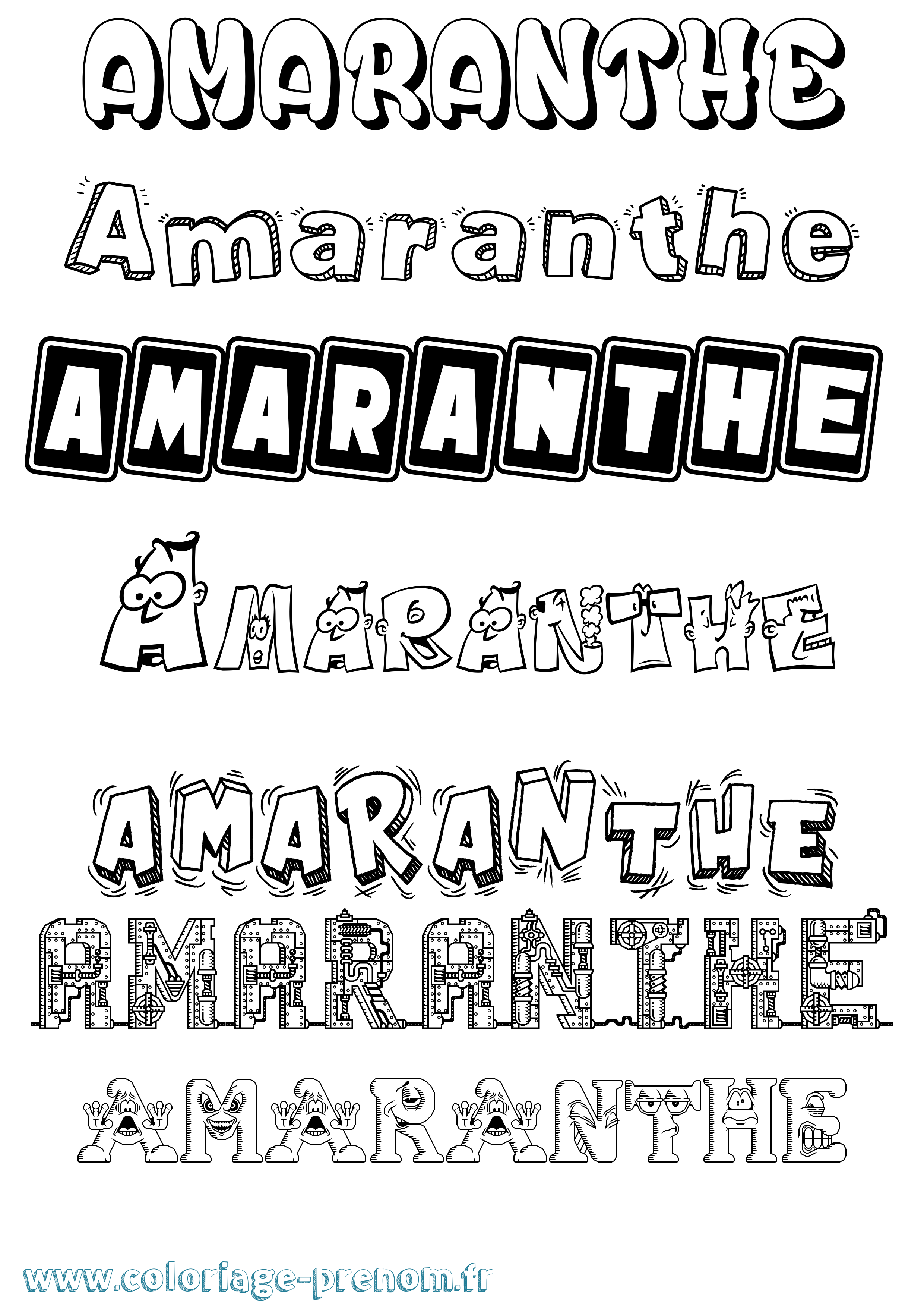 Coloriage Amaranthe Fun Coloriage prénom Amaranthe Fun