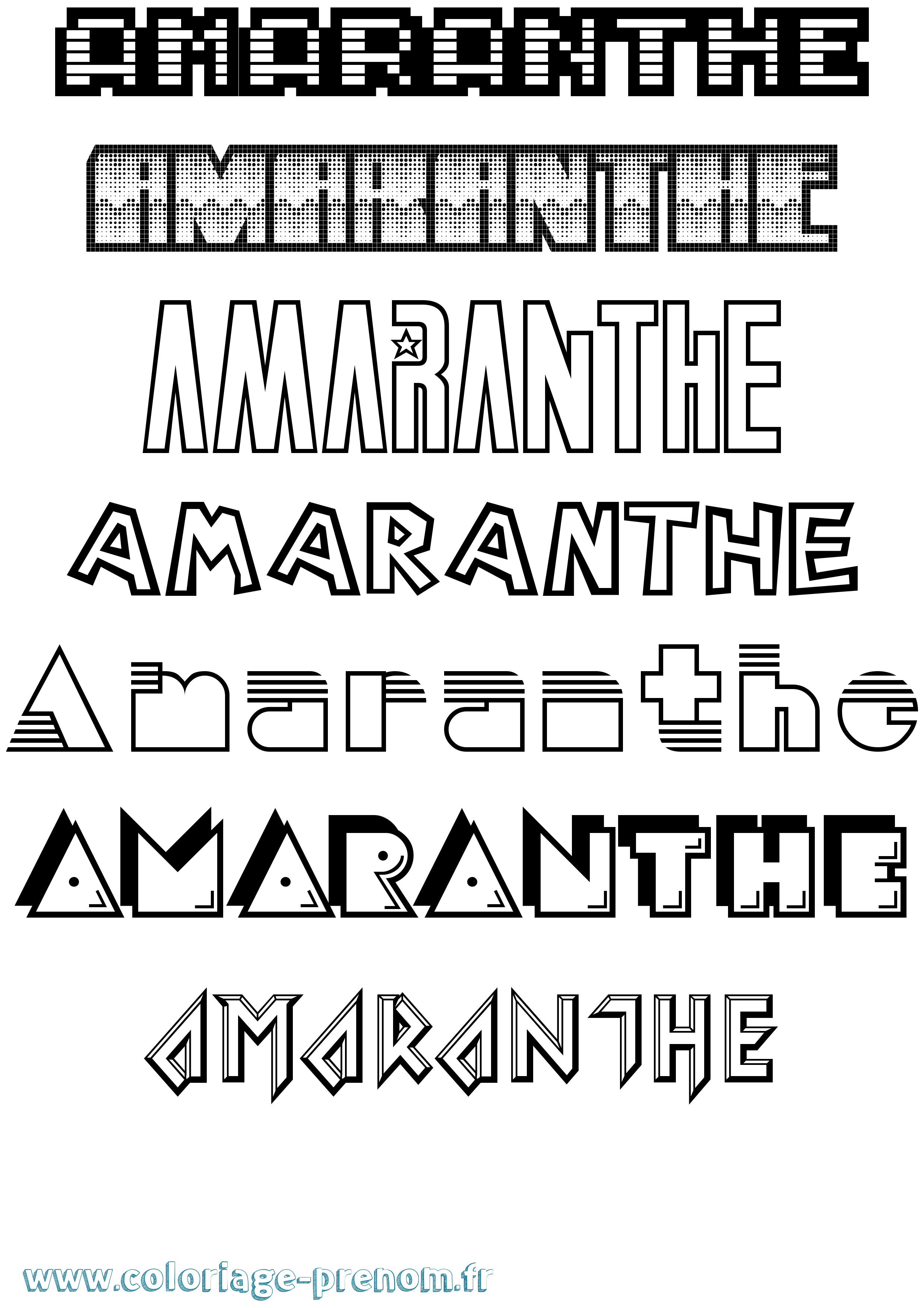 Coloriage Amaranthe Jeux Vidéos Coloriage prénom Amaranthe Jeux Vidéos