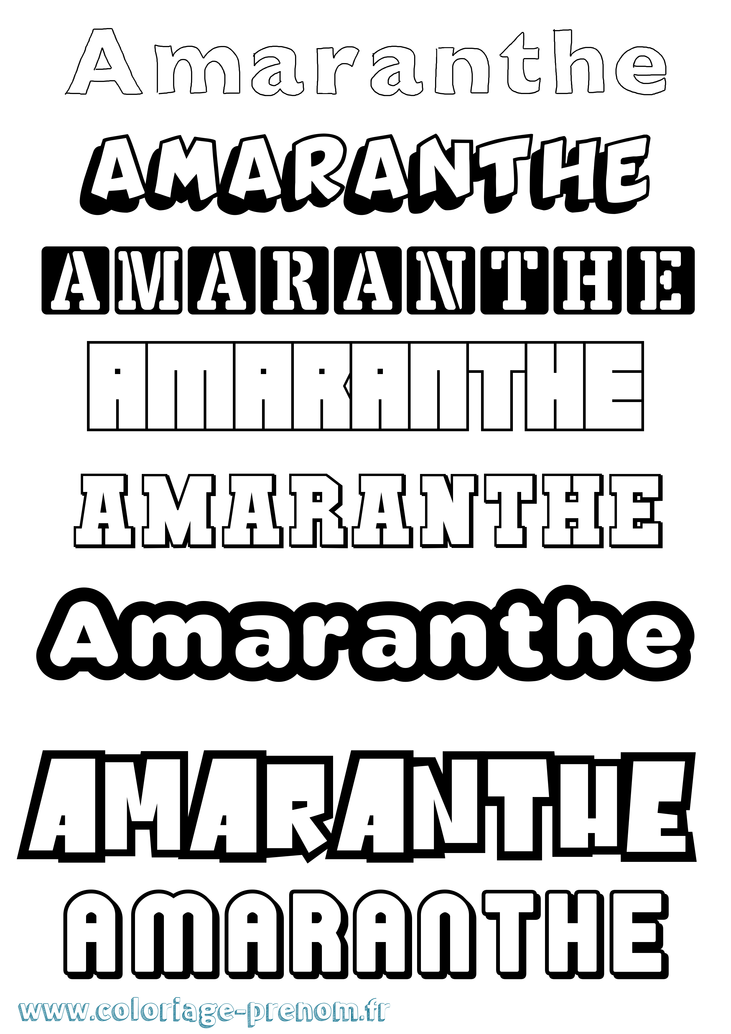 Coloriage Amaranthe Simple Coloriage prénom Amaranthe Simple