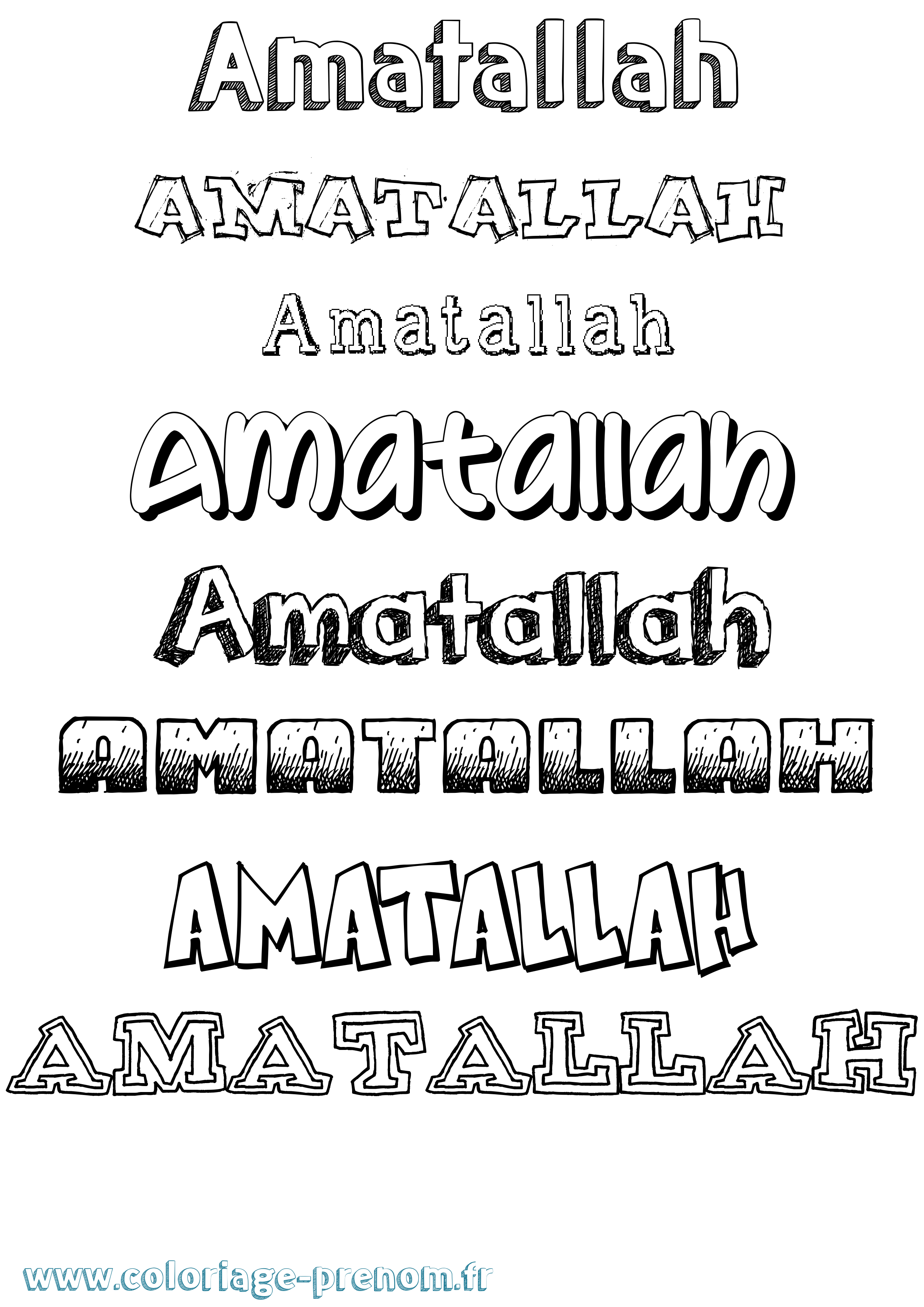 Coloriage Amatallah Dessiné Coloriage prénom Amatallah Dessiné