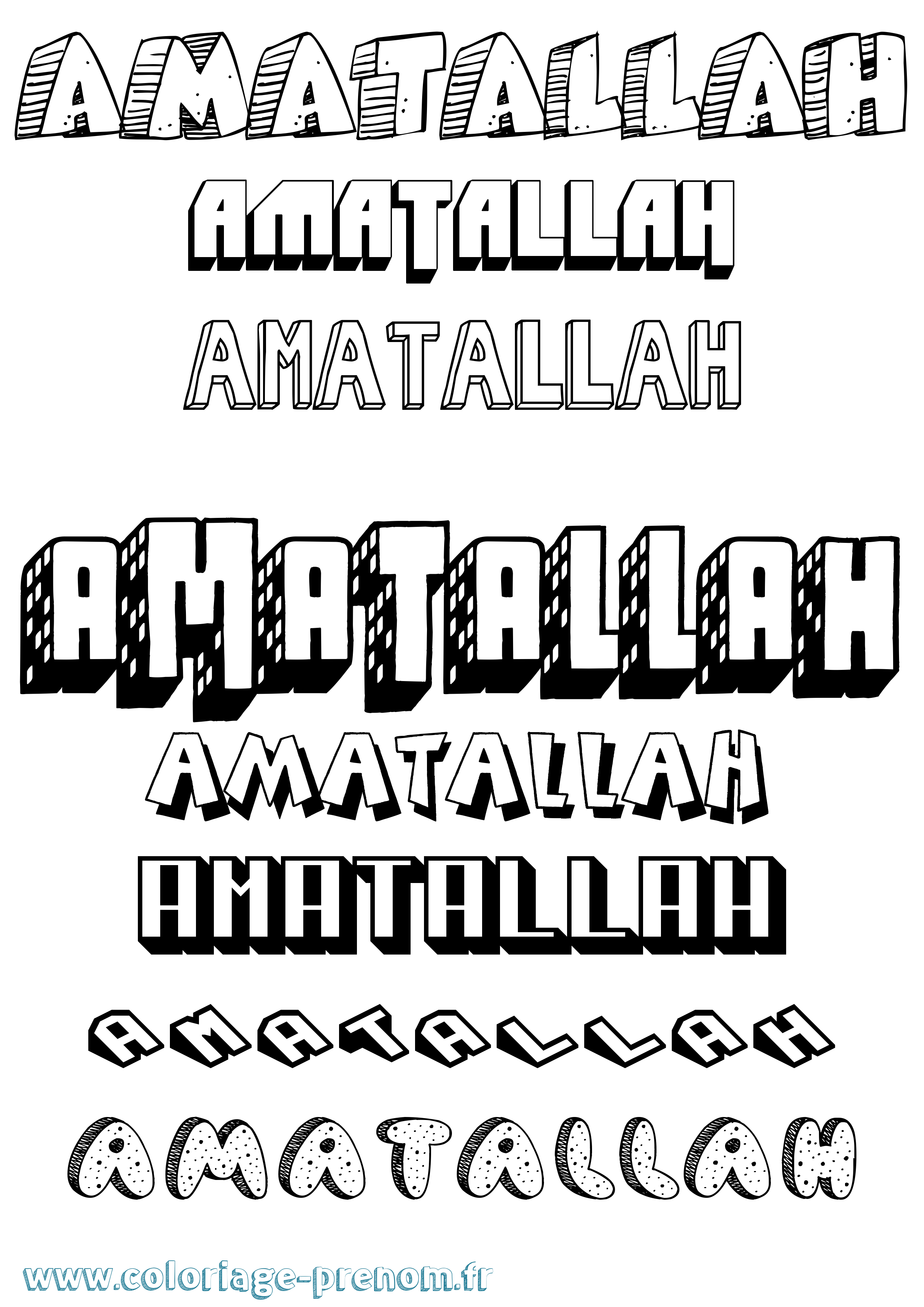 Coloriage Amatallah Effet 3D Coloriage prénom Amatallah Effet 3D