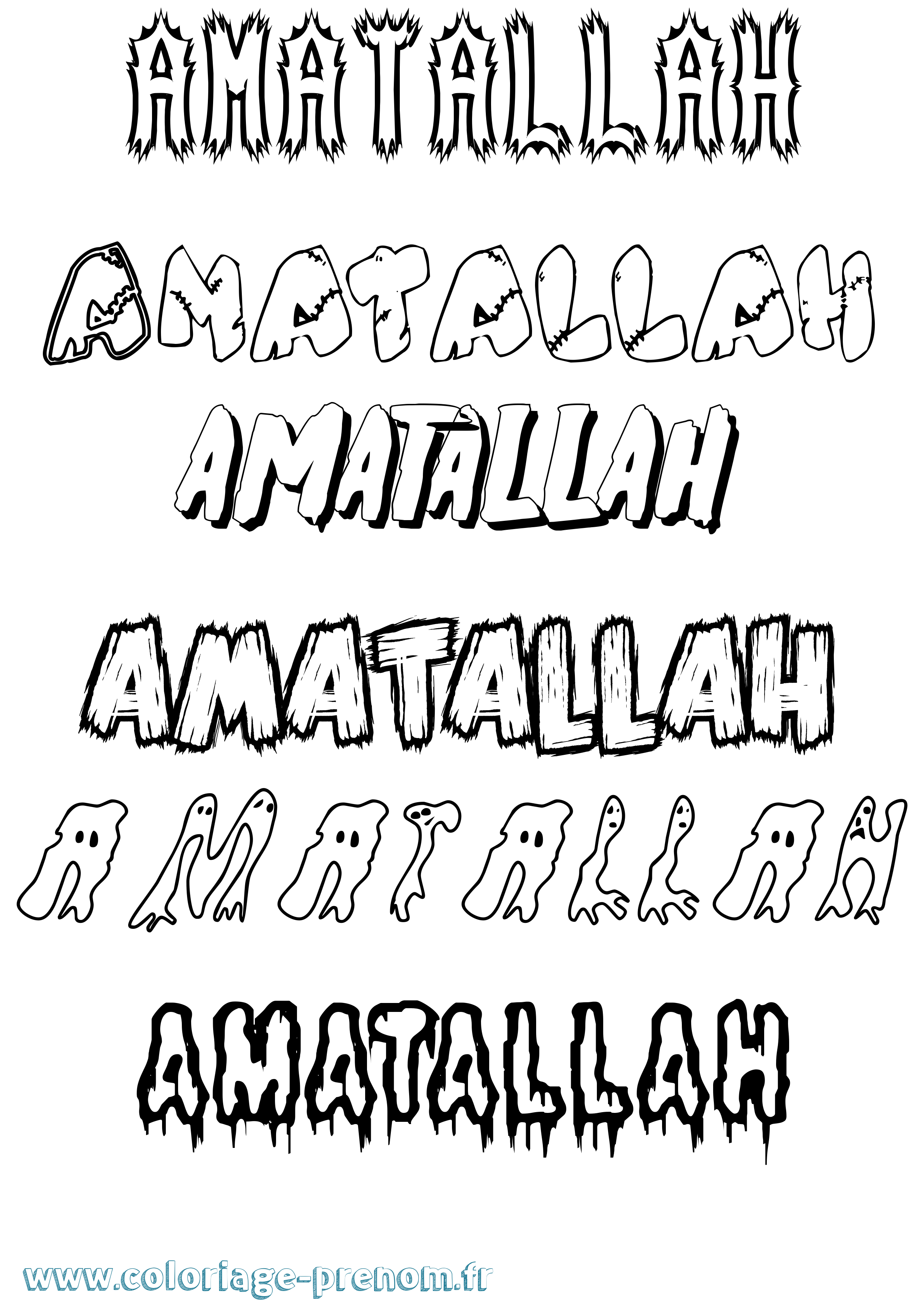 Coloriage Amatallah Frisson Coloriage prénom Amatallah Frisson
