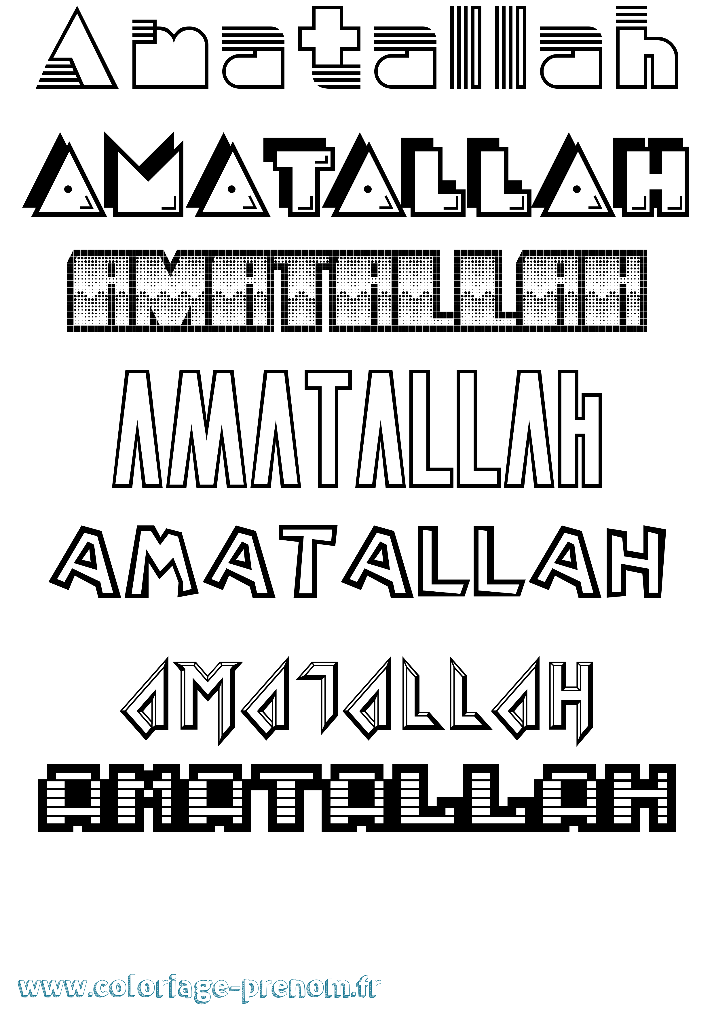 Coloriage Amatallah Jeux Vidéos Coloriage prénom Amatallah Jeux Vidéos
