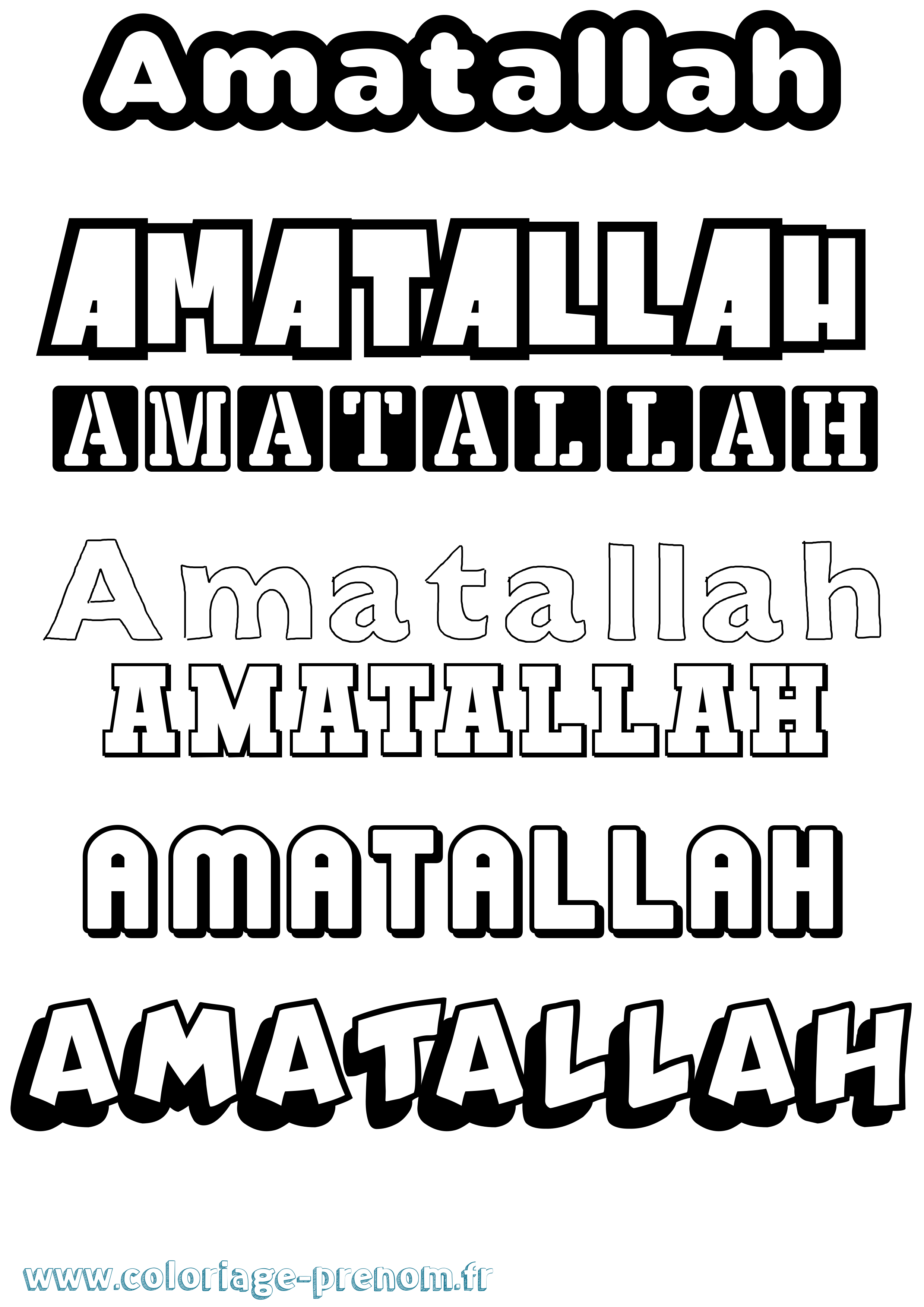 Coloriage Amatallah Simple Coloriage prénom Amatallah Simple