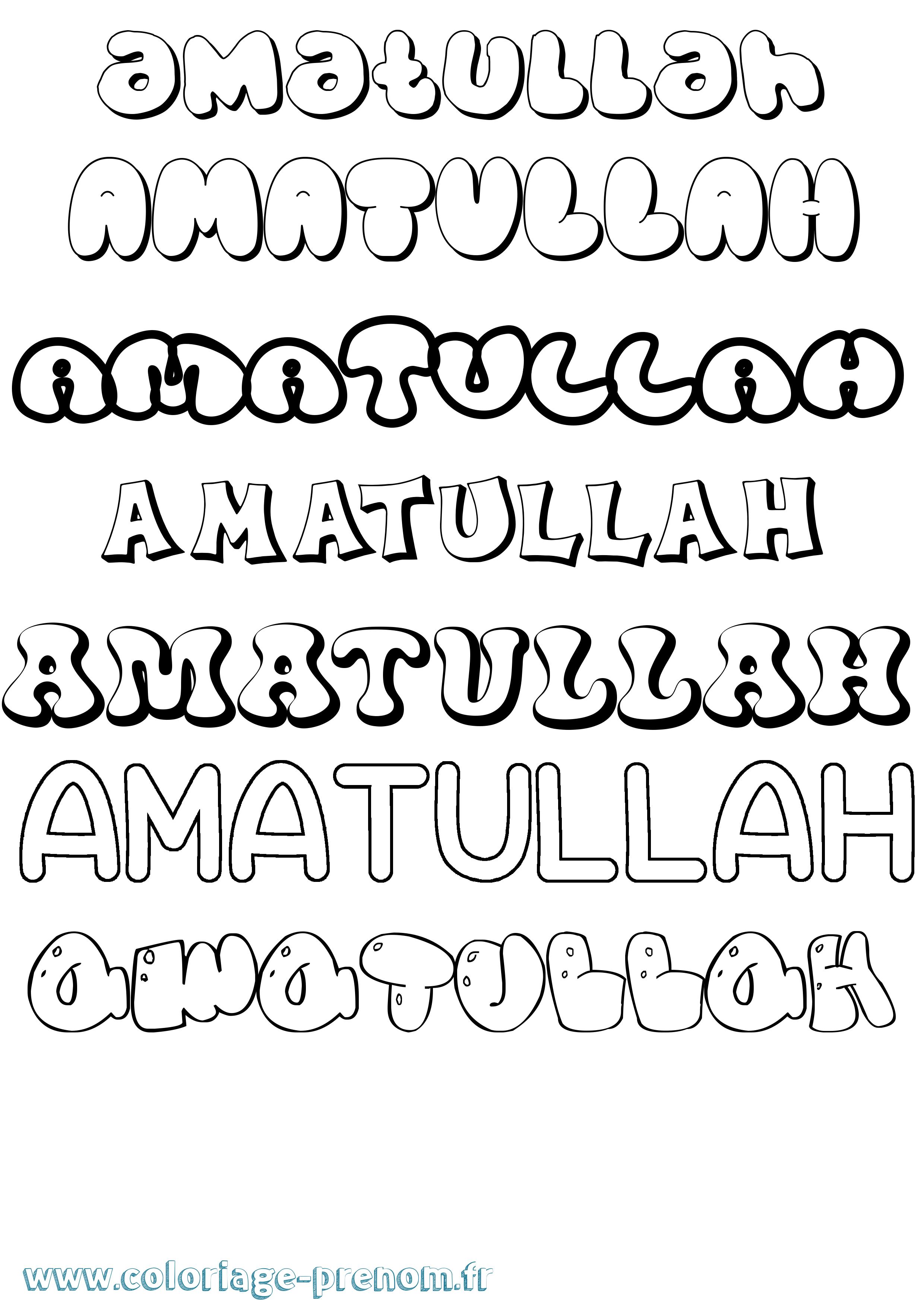 Coloriage Amatullah Bubble Coloriage prénom Amatullah Bubble