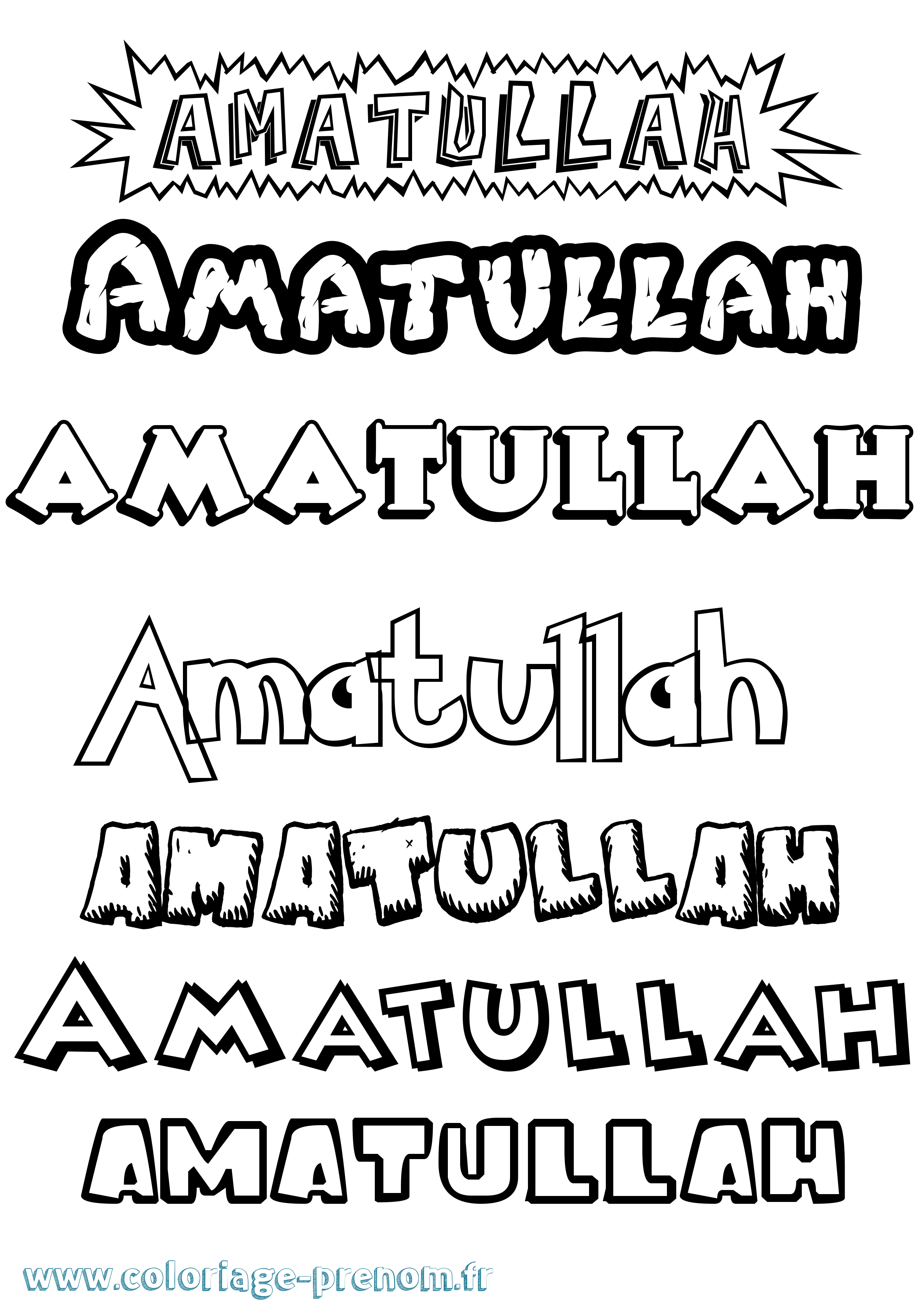 Coloriage Amatullah Dessin Animé Coloriage prénom Amatullah Dessin Animé