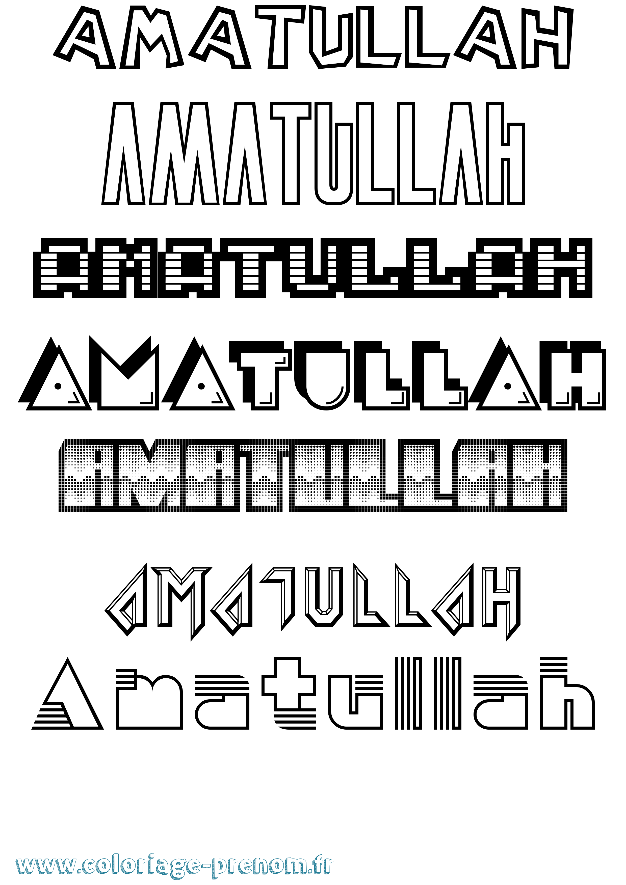 Coloriage Amatullah Jeux Vidéos Coloriage prénom Amatullah Jeux Vidéos