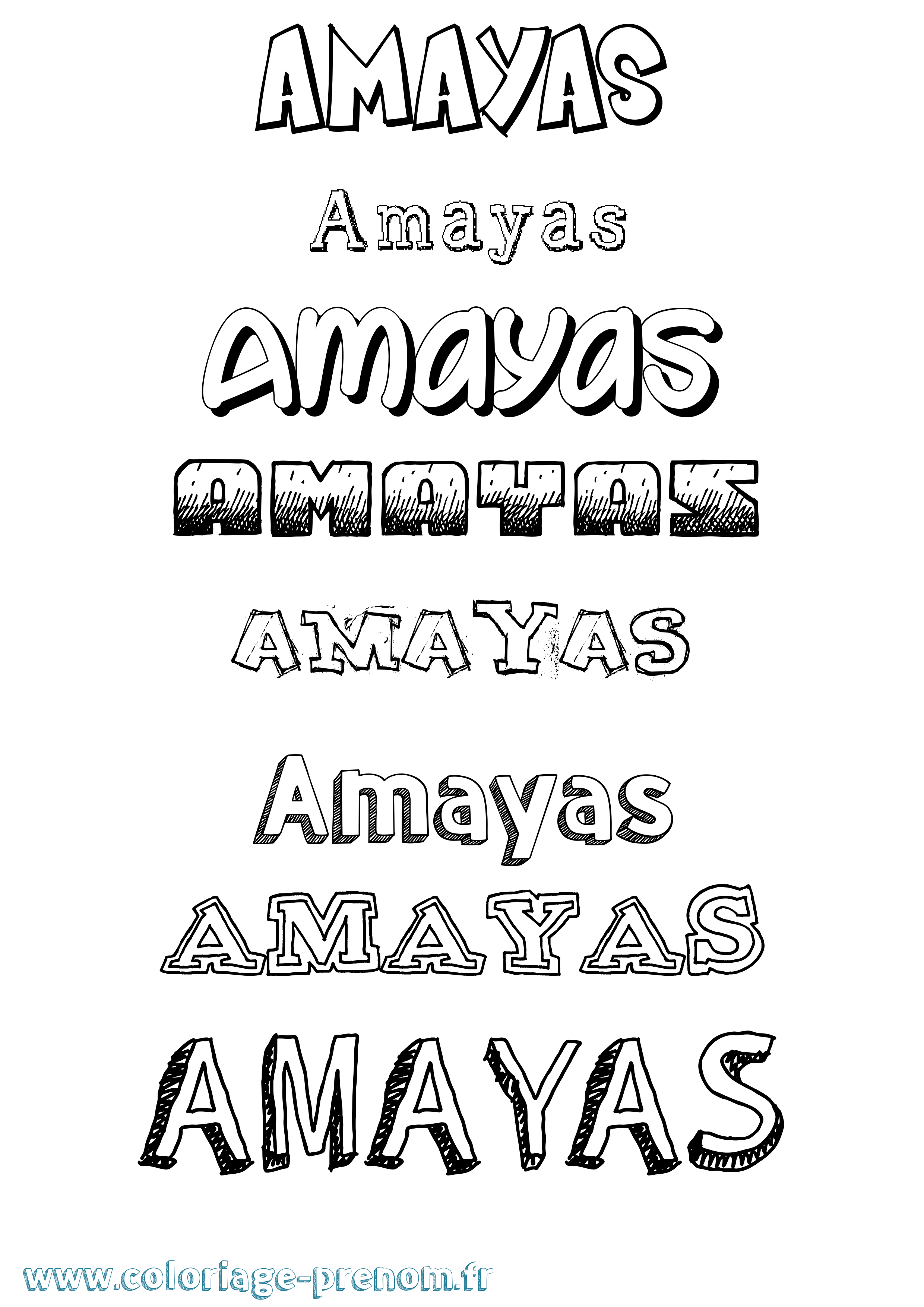 Coloriage Amayas Dessiné Coloriage prénom Amayas Dessiné
