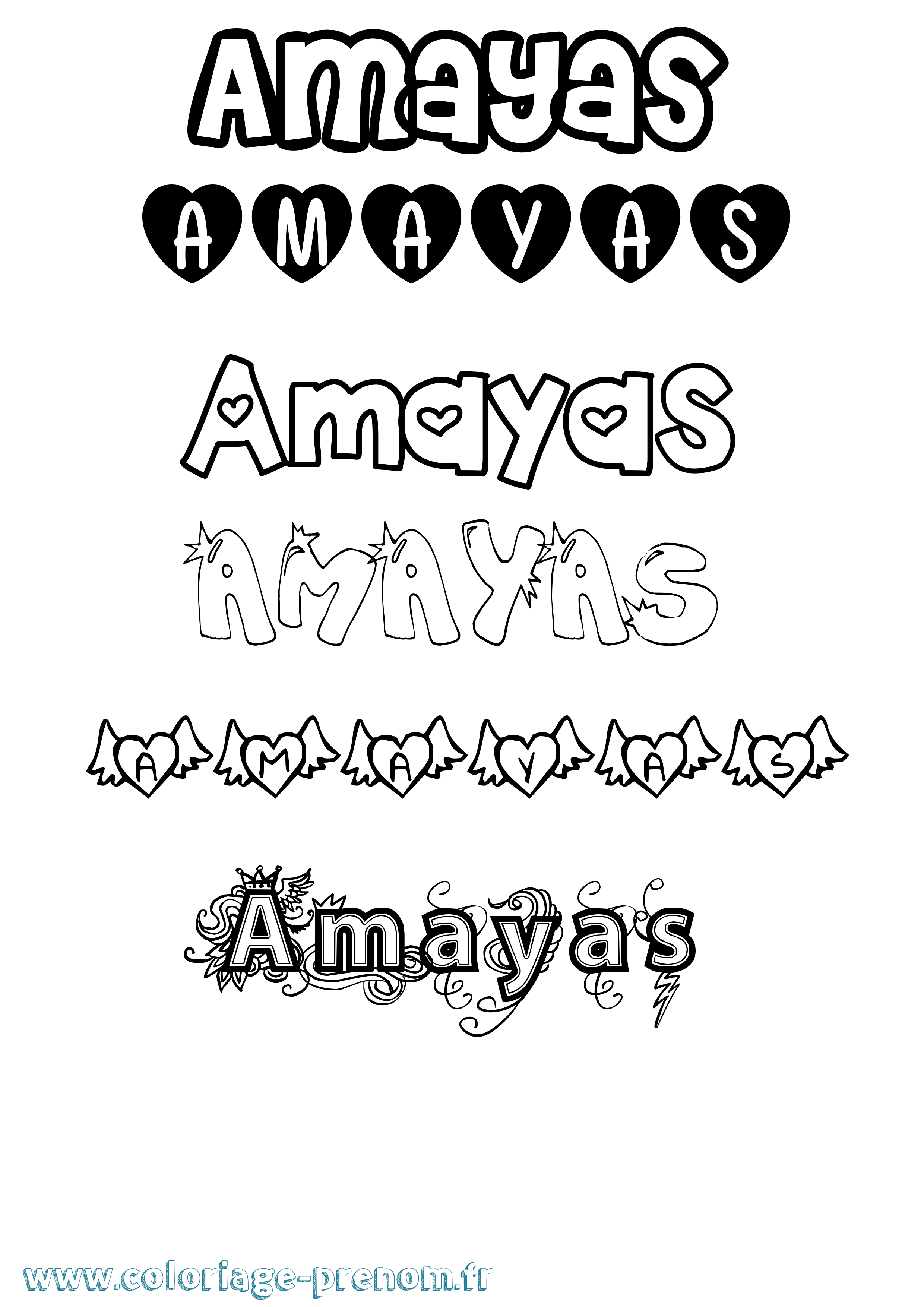 Coloriage Amayas Girly Coloriage prénom Amayas Girly