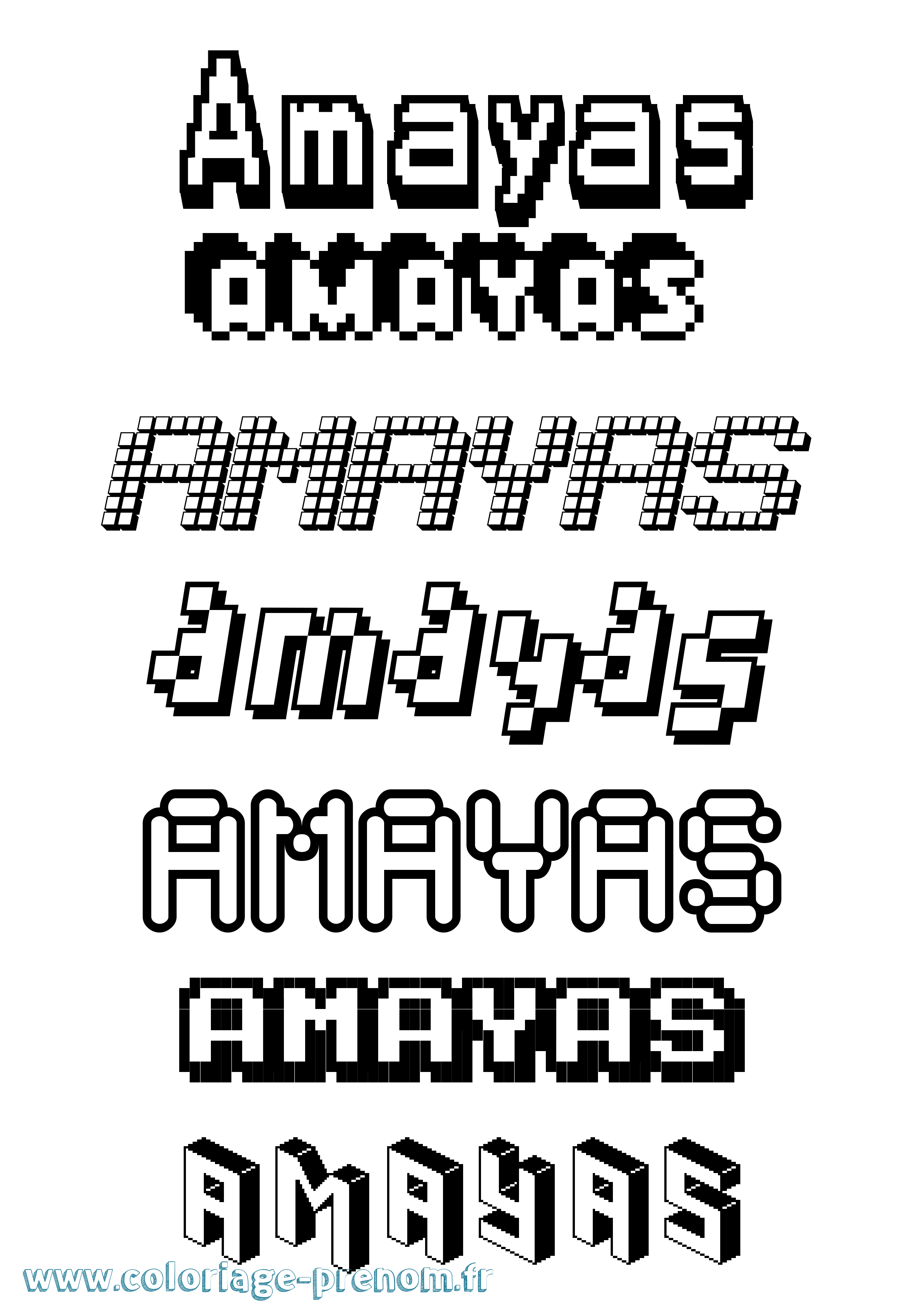 Coloriage Amayas Pixel Coloriage prénom Amayas Pixel