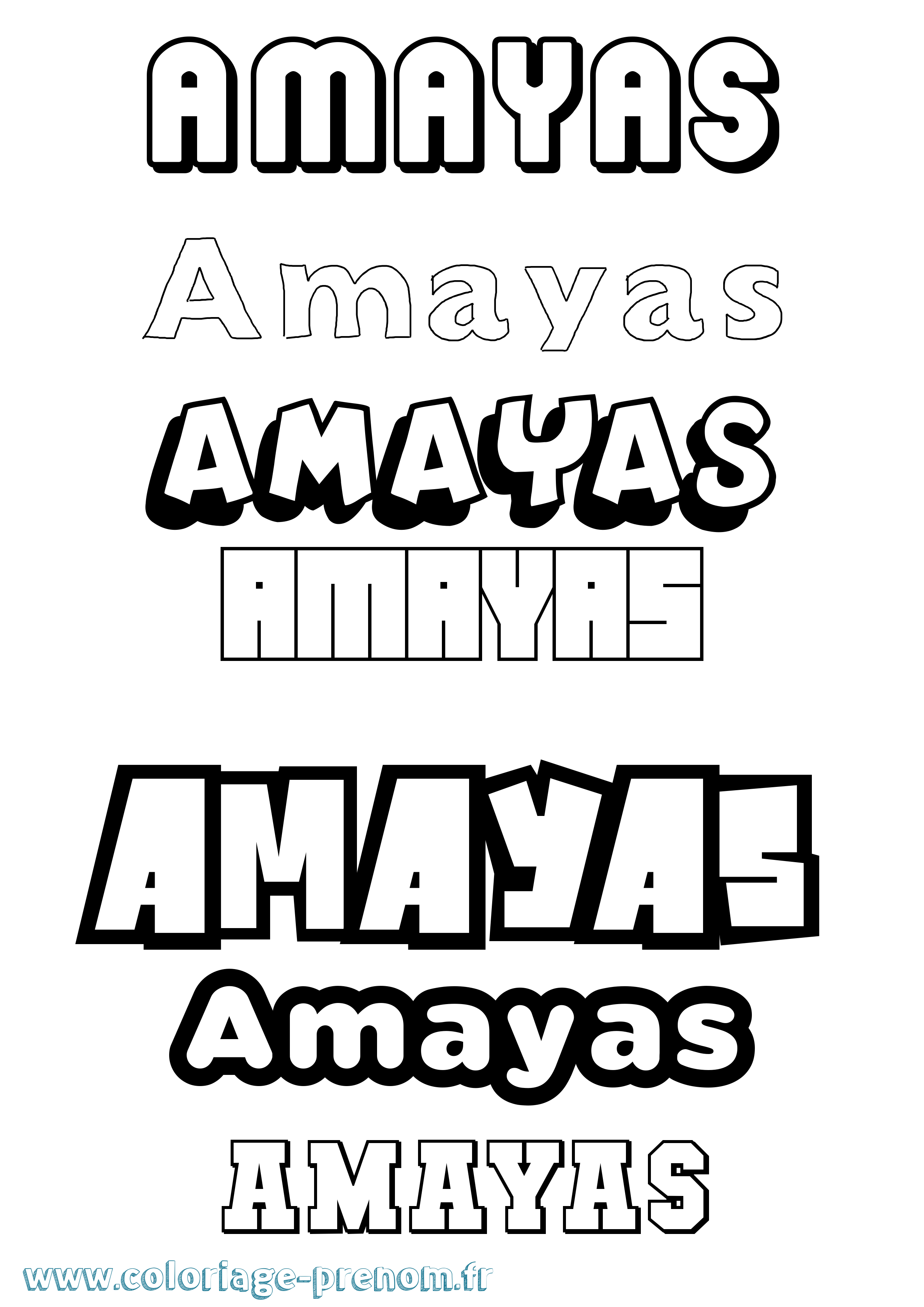 Coloriage Amayas Simple Coloriage prénom Amayas Simple