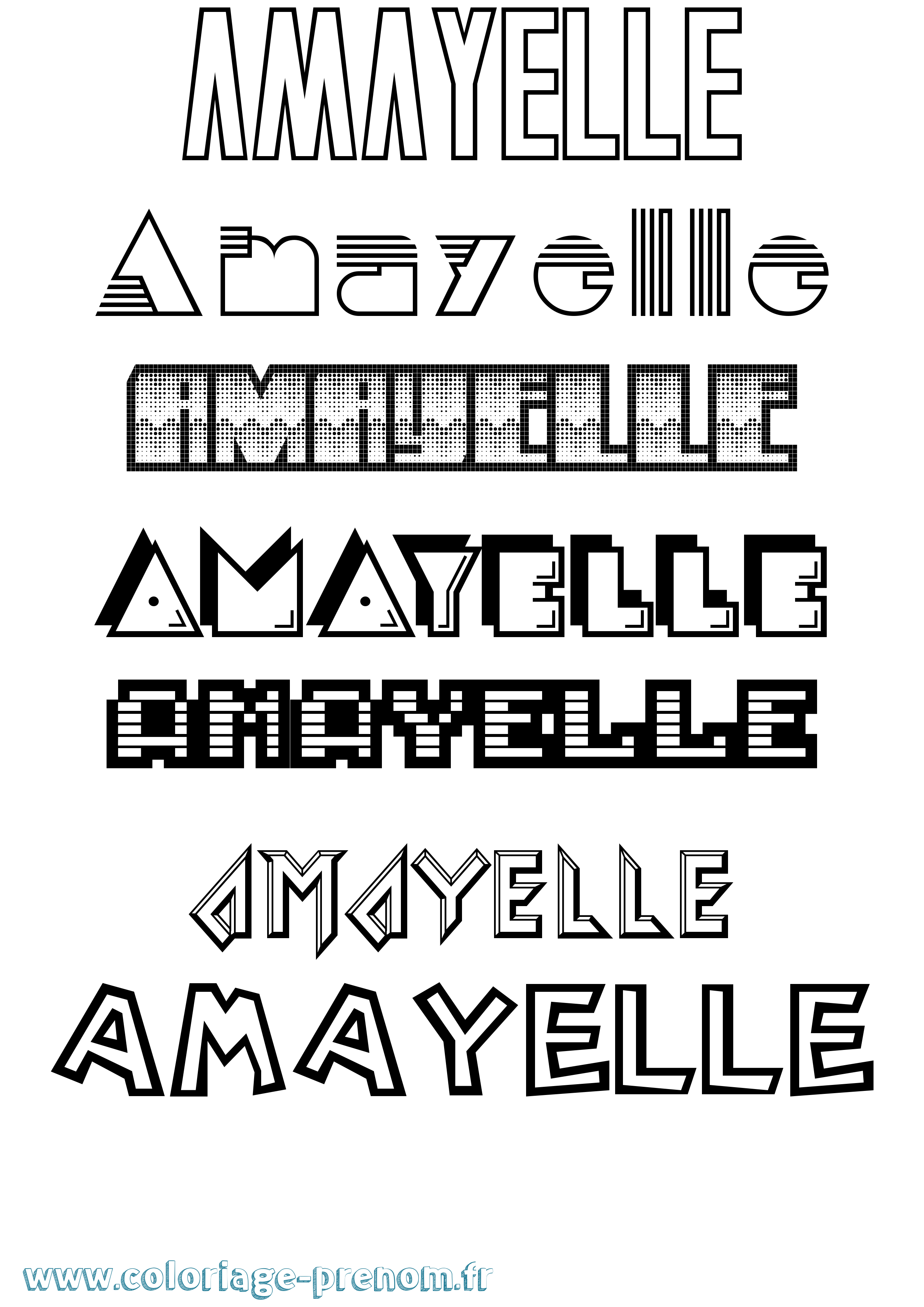 Coloriage Amayelle Jeux Vidéos Coloriage prénom Amayelle Jeux Vidéos