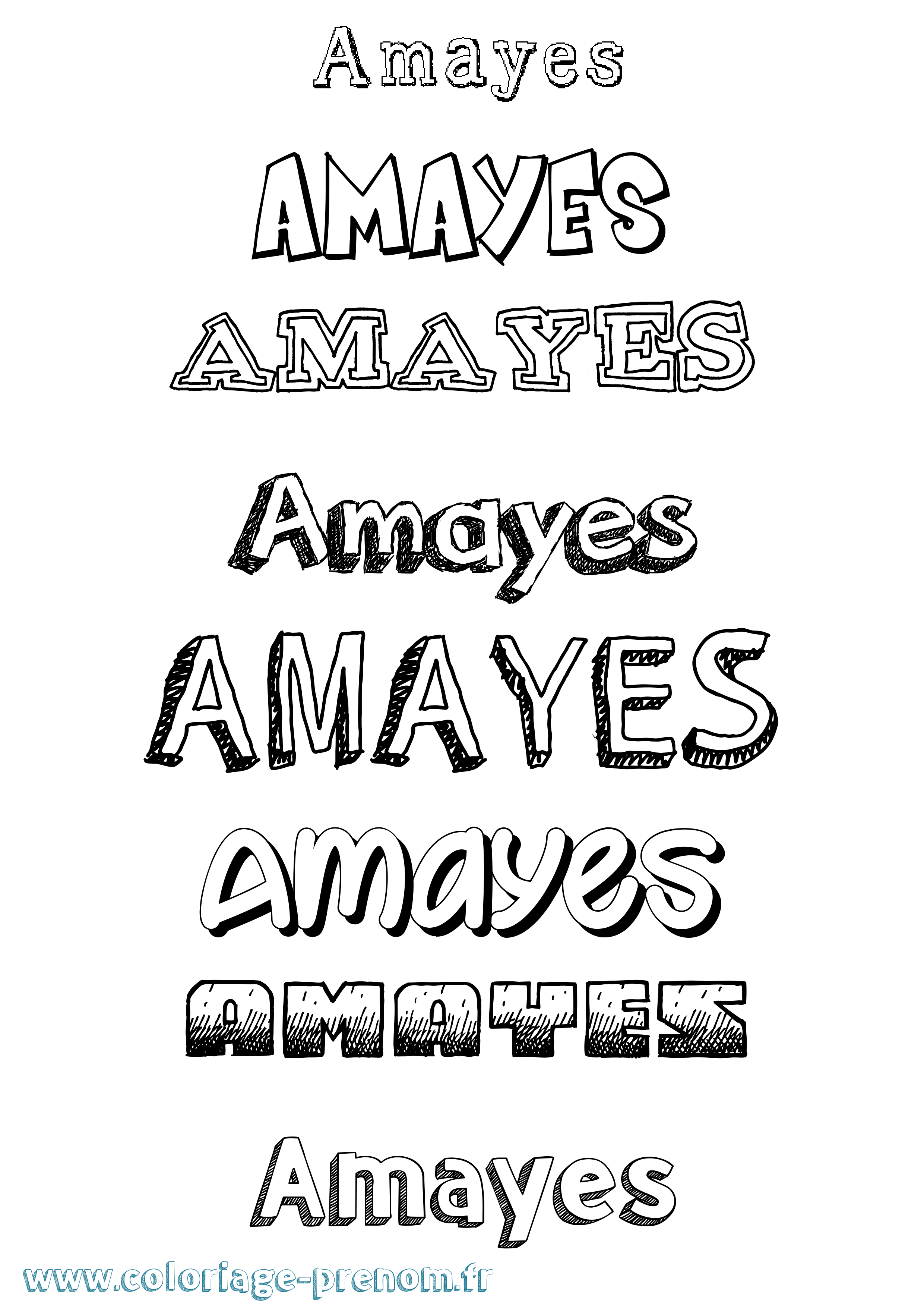 Coloriage Amayes Dessiné Coloriage prénom Amayes Dessiné