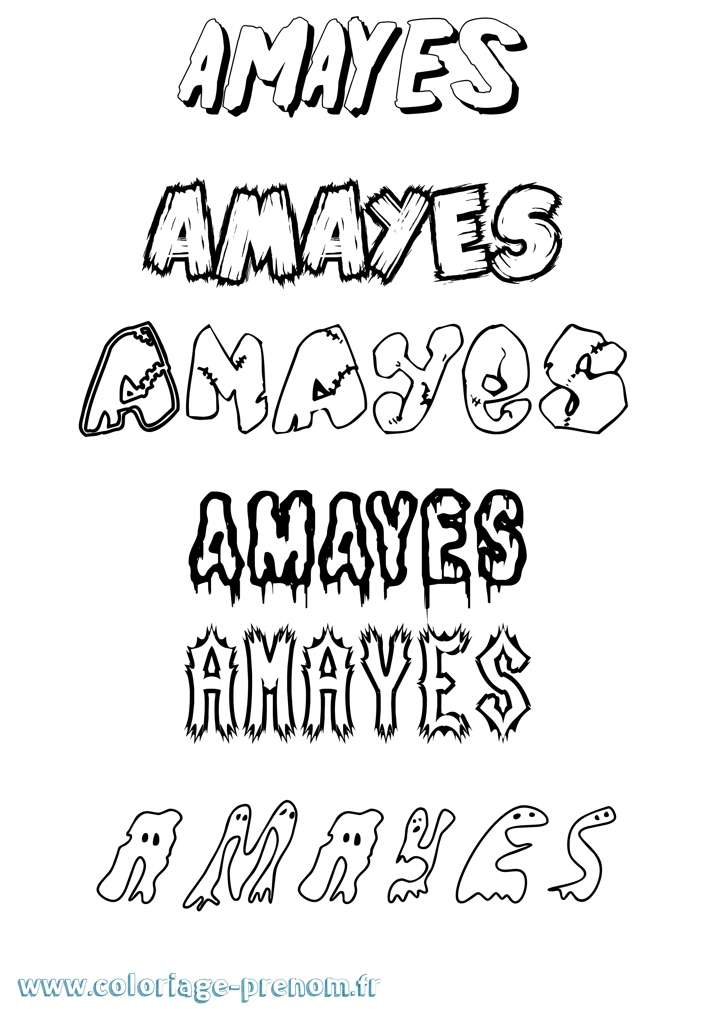 Coloriage Amayes Frisson Coloriage prénom Amayes Frisson