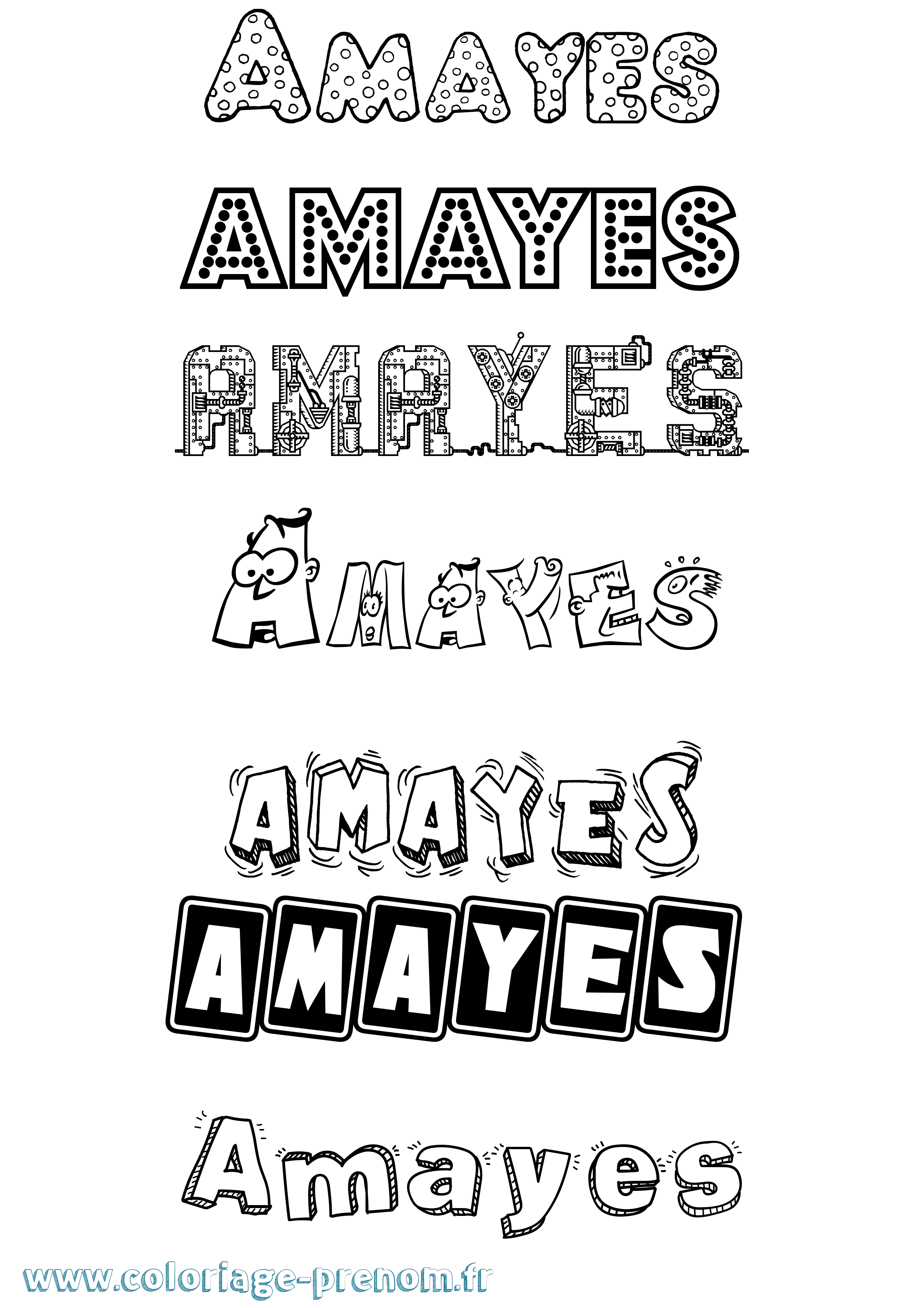 Coloriage Amayes Fun Coloriage prénom Amayes Fun