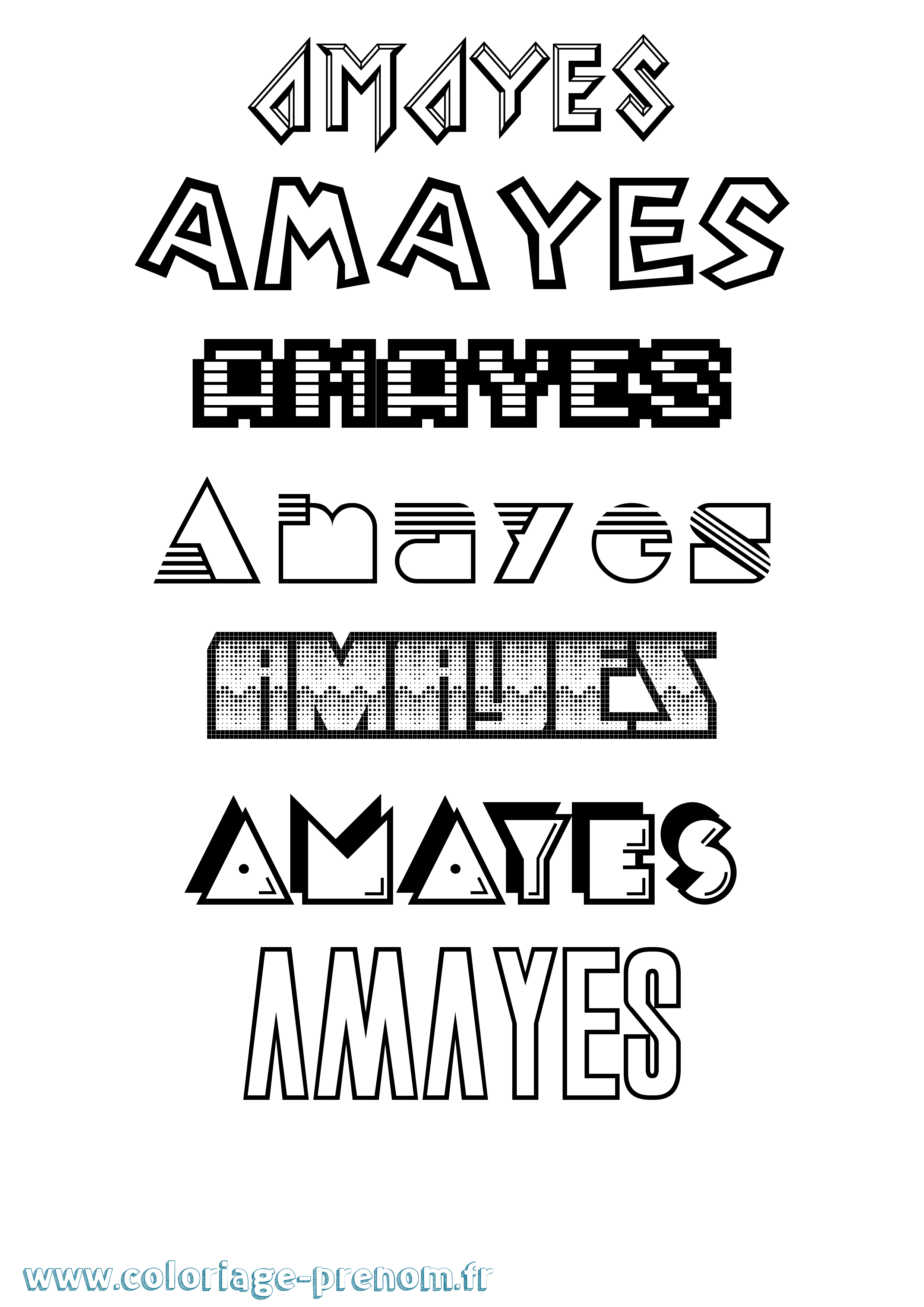 Coloriage Amayes Jeux Vidéos Coloriage prénom Amayes Jeux Vidéos